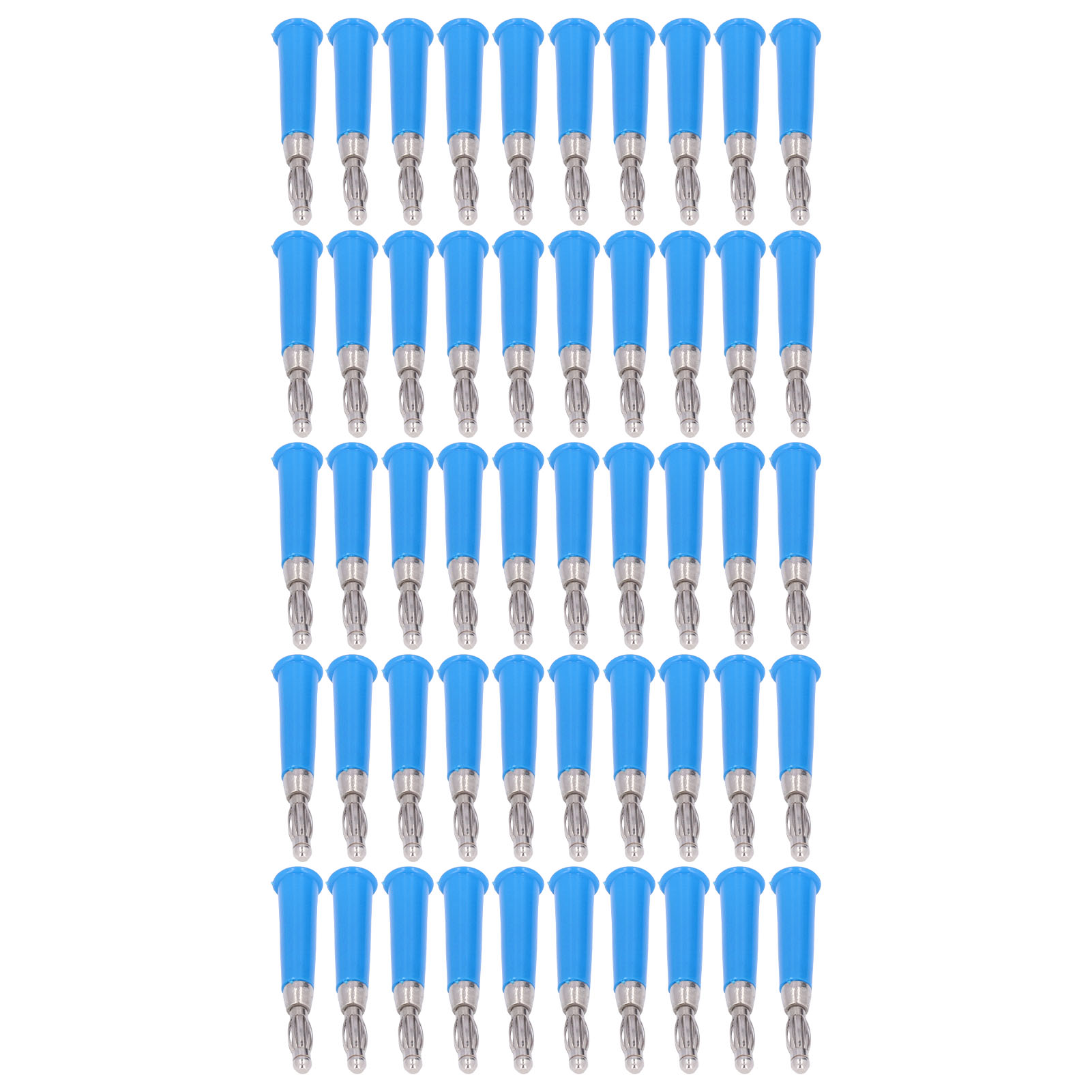 50 Stück Laternen-bananenstecker Aus Abs-zinklegierung, Geschweißt, Lautsprecher-bananenstecker Für 4-mm-buchse, Blau