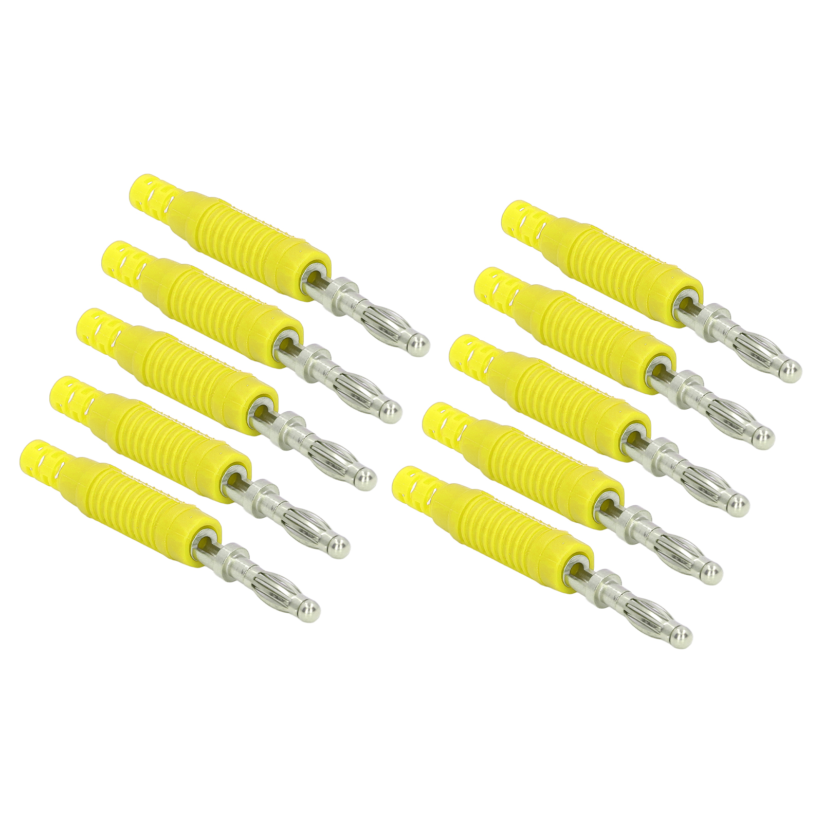 10er-set Bananenstecker, Messing, Pa-buchse, Presspassung, Isolierrohr-sondenadapter J.10031, Gelb