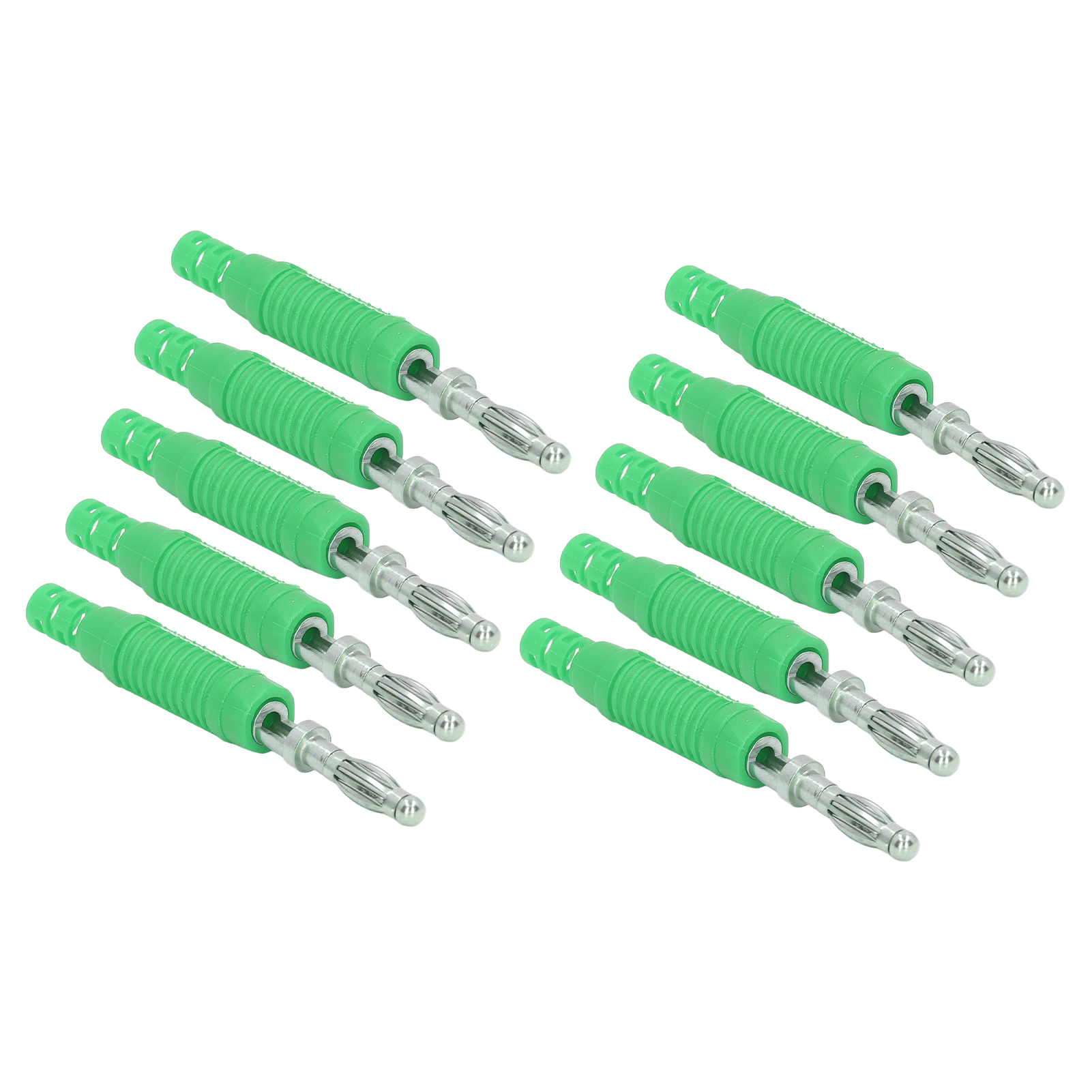 10er-set Bananenstecker, Messing, Pa-buchse, Presspassung, Isolierrohr-sondenadapter J.10031grün