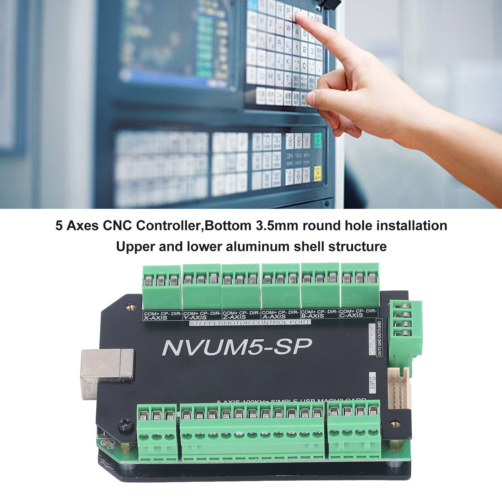 5-achsen-cnc-bewegungssteuerungsplatine, Usb-graviermaschinen-controller-panel, 10 Eingänge, 3 Ausgänge, 18–32 V