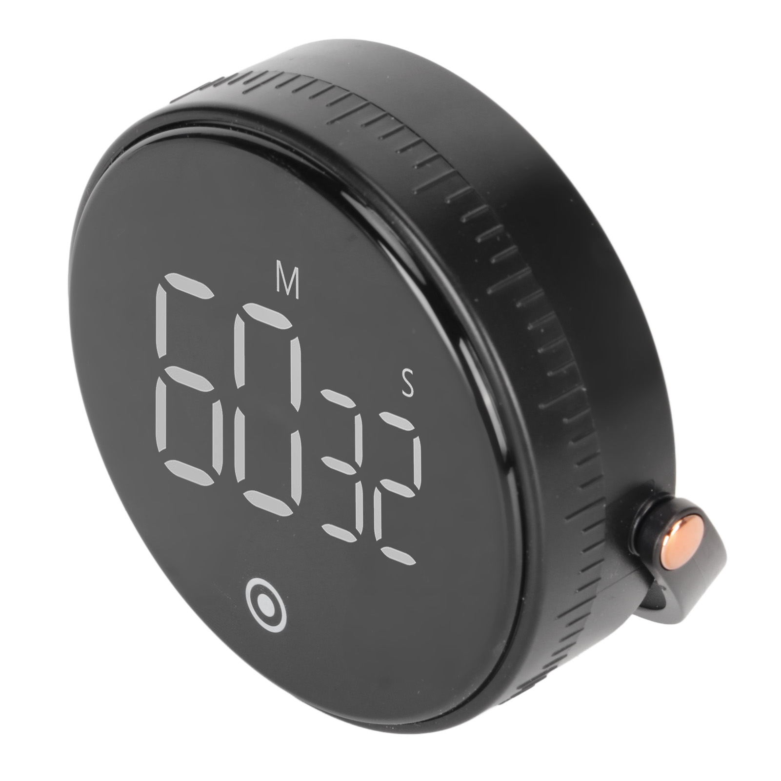 3-zoll-led-digitaltimer, Drehbar, Magnetisch, Geräuscharm, Abs-gehäuse, Silikonknöpfe, Küchentimer, Schwarz