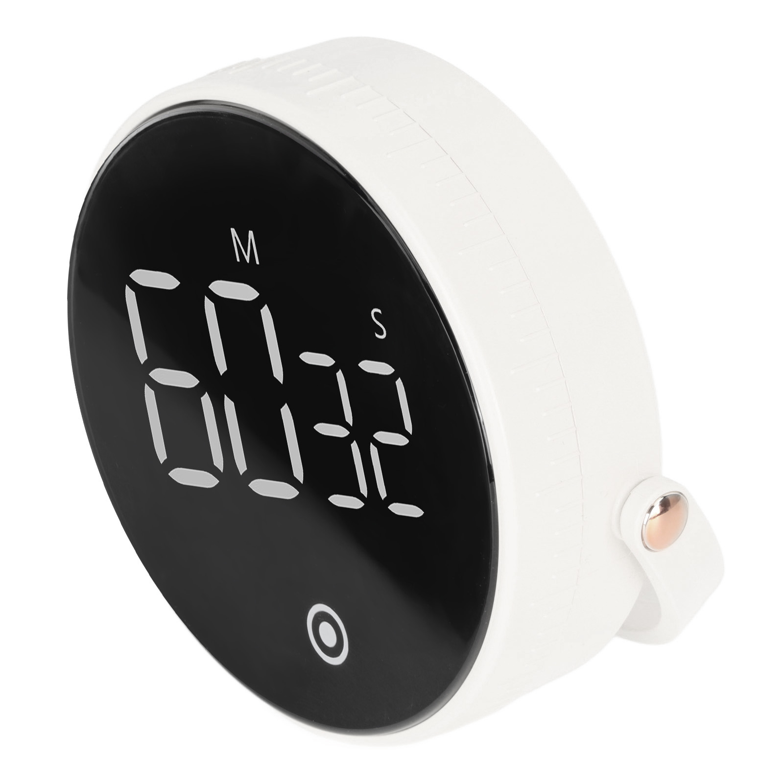 3-zoll-led-digitaltimer, Drehbar, Magnetisch, Geräuscharm, Abs-gehäuse, Silikonknöpfe, Küchentimer, Weiß