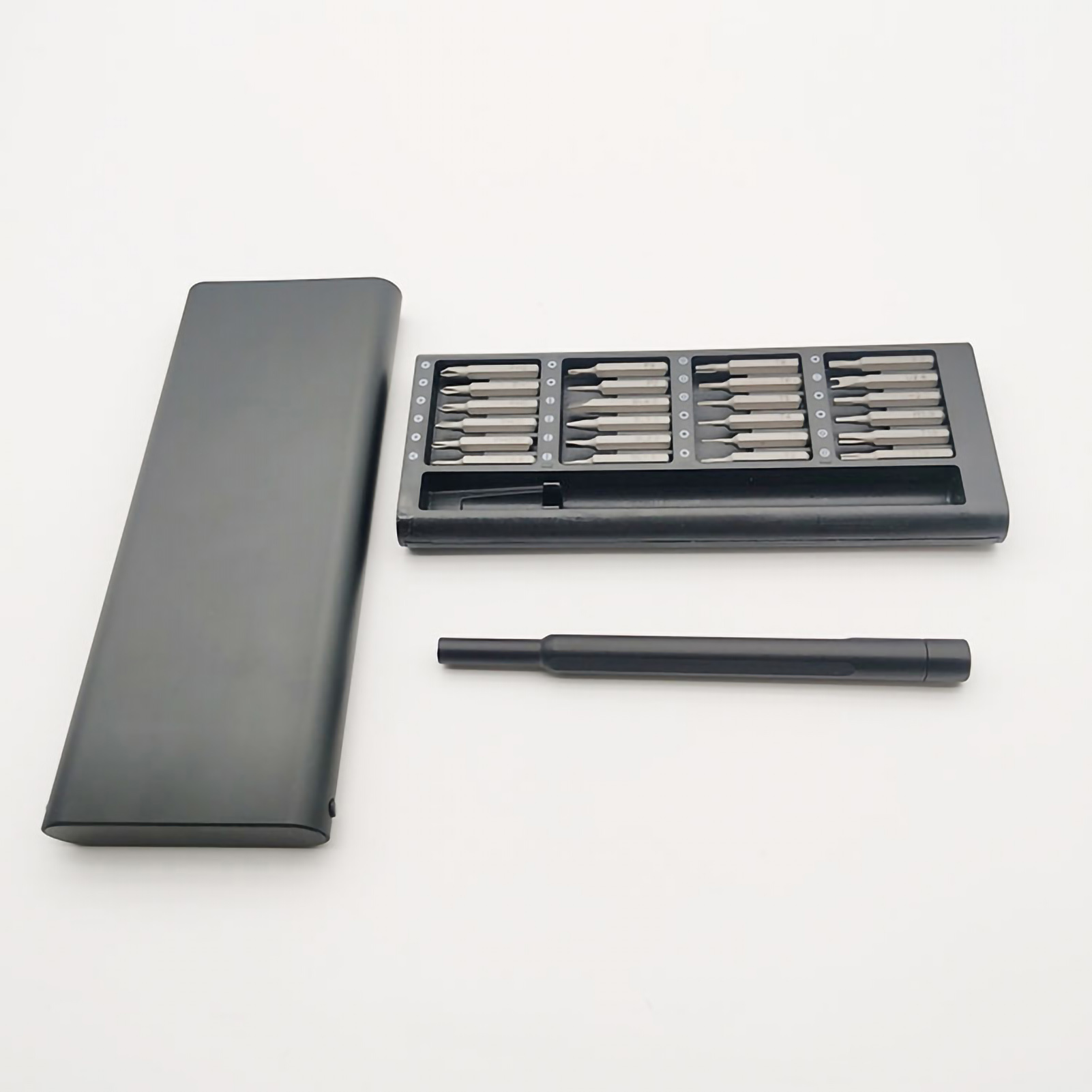 24-in-1-schraubendreher-set Mit Magnetischen S2-schraubenbits Und Griff Aus Aluminiumlegierung Für Die Reparatur Von Mobiltelefonen Mit Aluminiumgehäuse