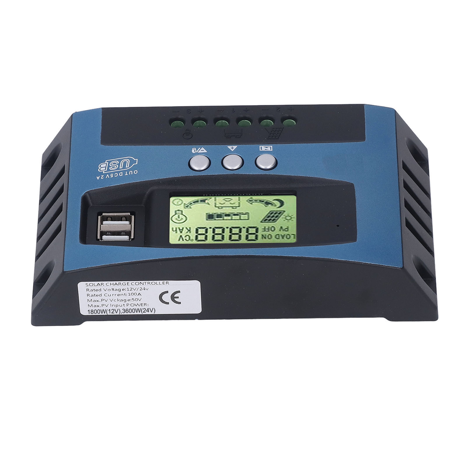 Solar-laderegler Mit Mppt-tracking, Digitaler Echtzeitanzeige, 12 V/24 V, 100 A