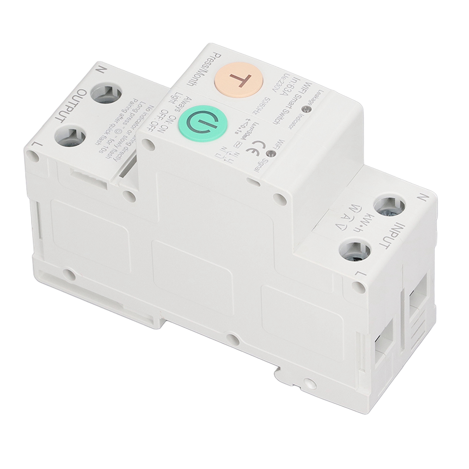 Intelligenter Messfehlerstrom-schutzschalter Mit Fernbedienung, 2-polig, 63 A, Din-schienenmontage, Wlan-fähig, 230 V Ac
