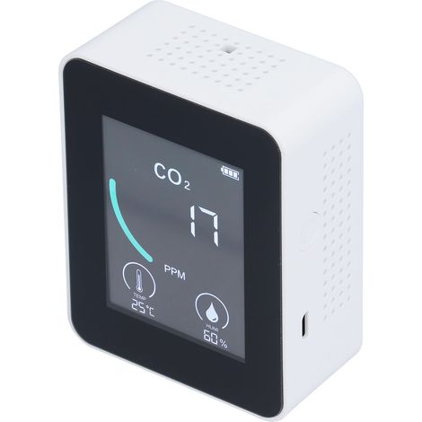 2co1t Lcd Co2-detektor, Digitaler Temperatur- Und Feuchtigkeitsmesser Mit Alarm, Tragbar Und Echtzeitüberwachung Für Zuhause Und Büro, Weiß