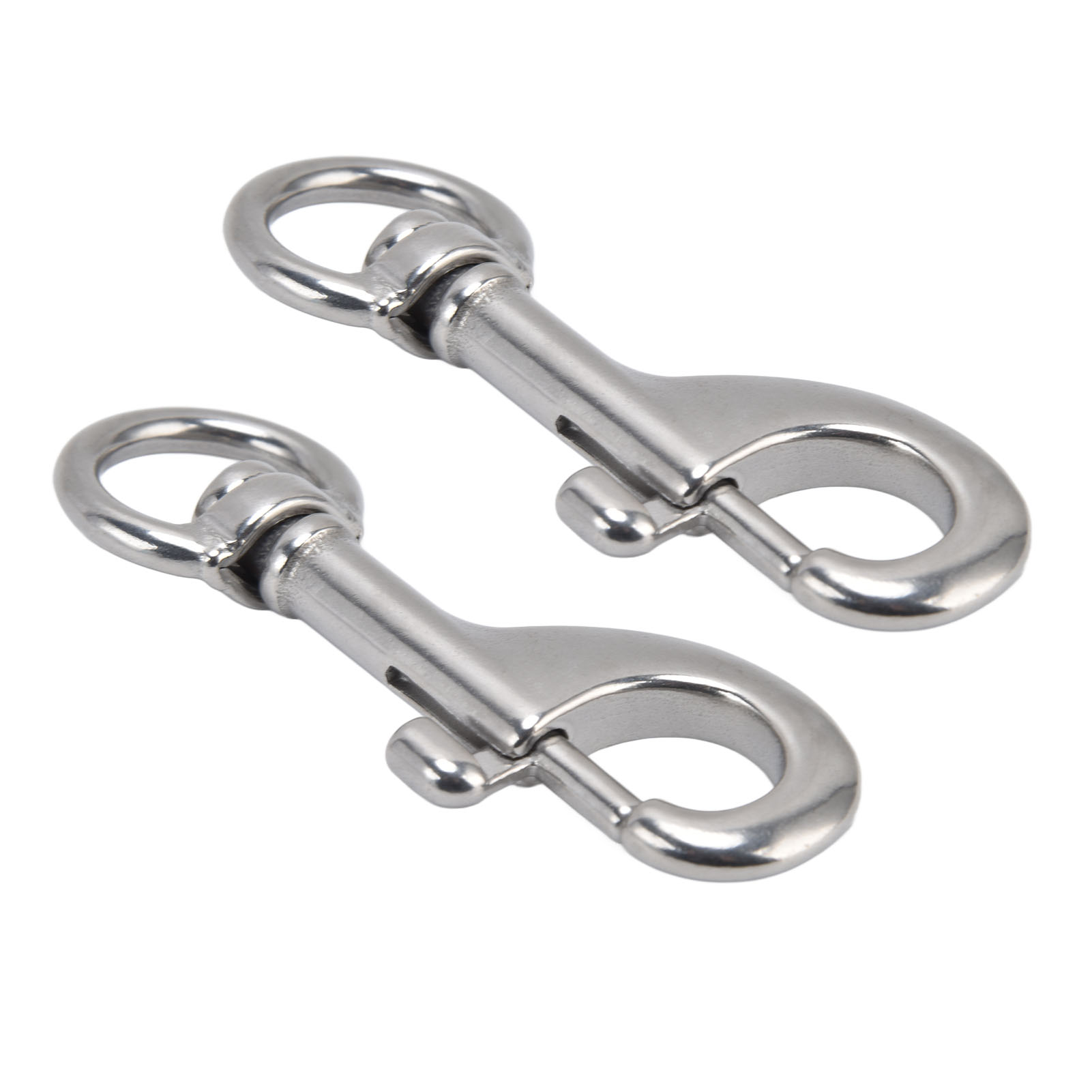 2 Stück Drehbare Karabinerhaken Mit Ösenbolzen, Edelstahl 316, Seewasserbeständig, Einseitig, Taucherclip, 87 Mm