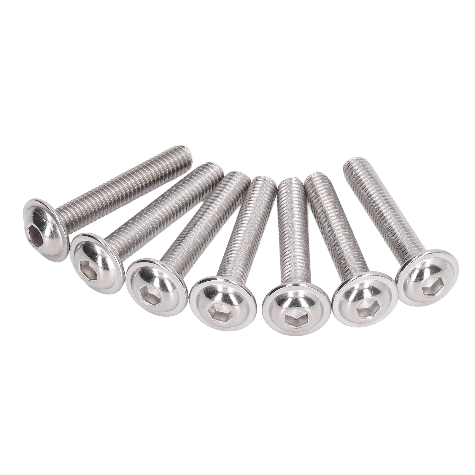 50 Stück Flanschschrauben Mit Linsenkopf, A2-70 Edelstahl, Linsenkopfschrauben Mit Innensechskant, M6x30 Mm