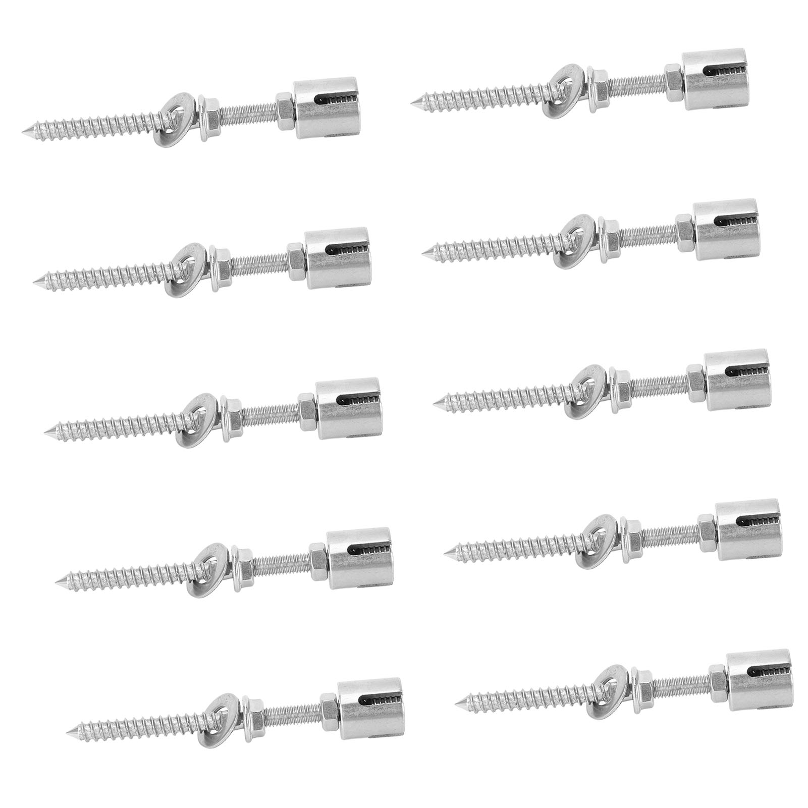 10 Stück Kreuzkabelklemmen Aus Korrosionsbeständigem Edelstahl 316 Mit Gewindestange Für Seile Bis 3/4 Zoll (3 Mm / 0,12 Zoll).