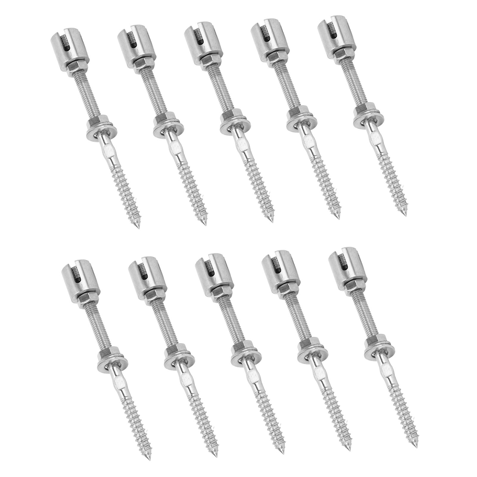 10 Stück Kreuzkabelklemmen Aus Korrosionsbeständigem Edelstahl 316 Mit Gewindestange Für Seile Bis 3/4 Zoll (4 Mm / 0,16 Zoll).