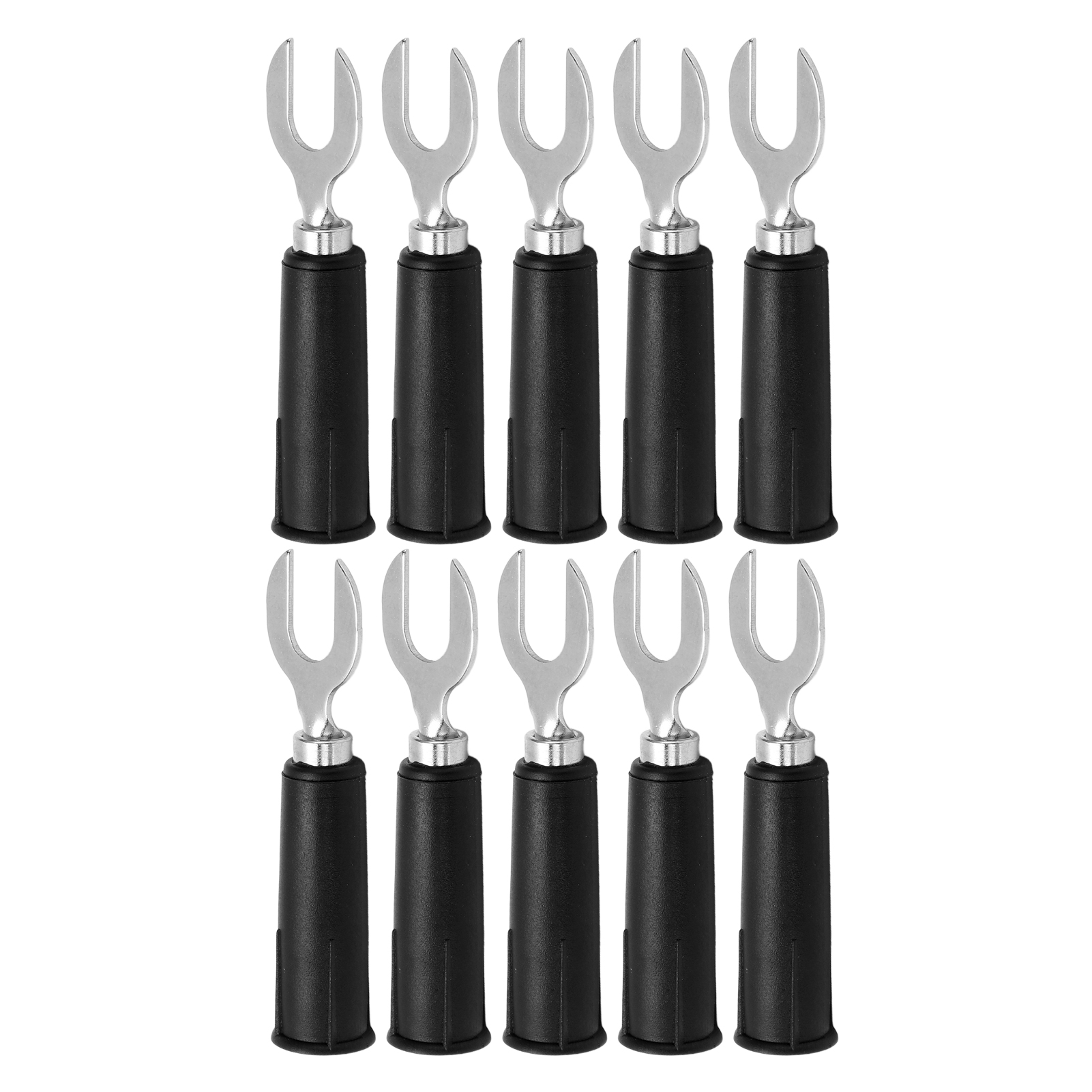 10 Stück J.20019 6 Mm U-förmiger Einsatzstecker, Hochdruckbeständig, Y-typ Bananenstecker Für Elektronische Industriegeräte, Schwarz