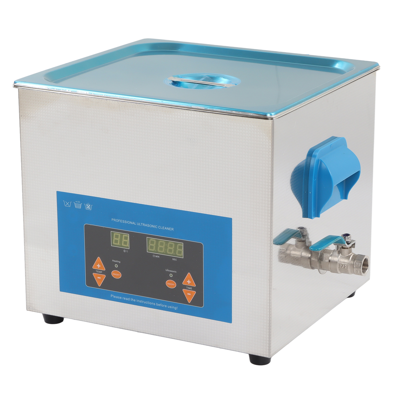 Ultraschallreiniger Aus Edelstahl Mit Mechanischem Drehknopf, Timer Und Heizfunktion, 13 L, 300 W, Eu-stecker (220–240 V)