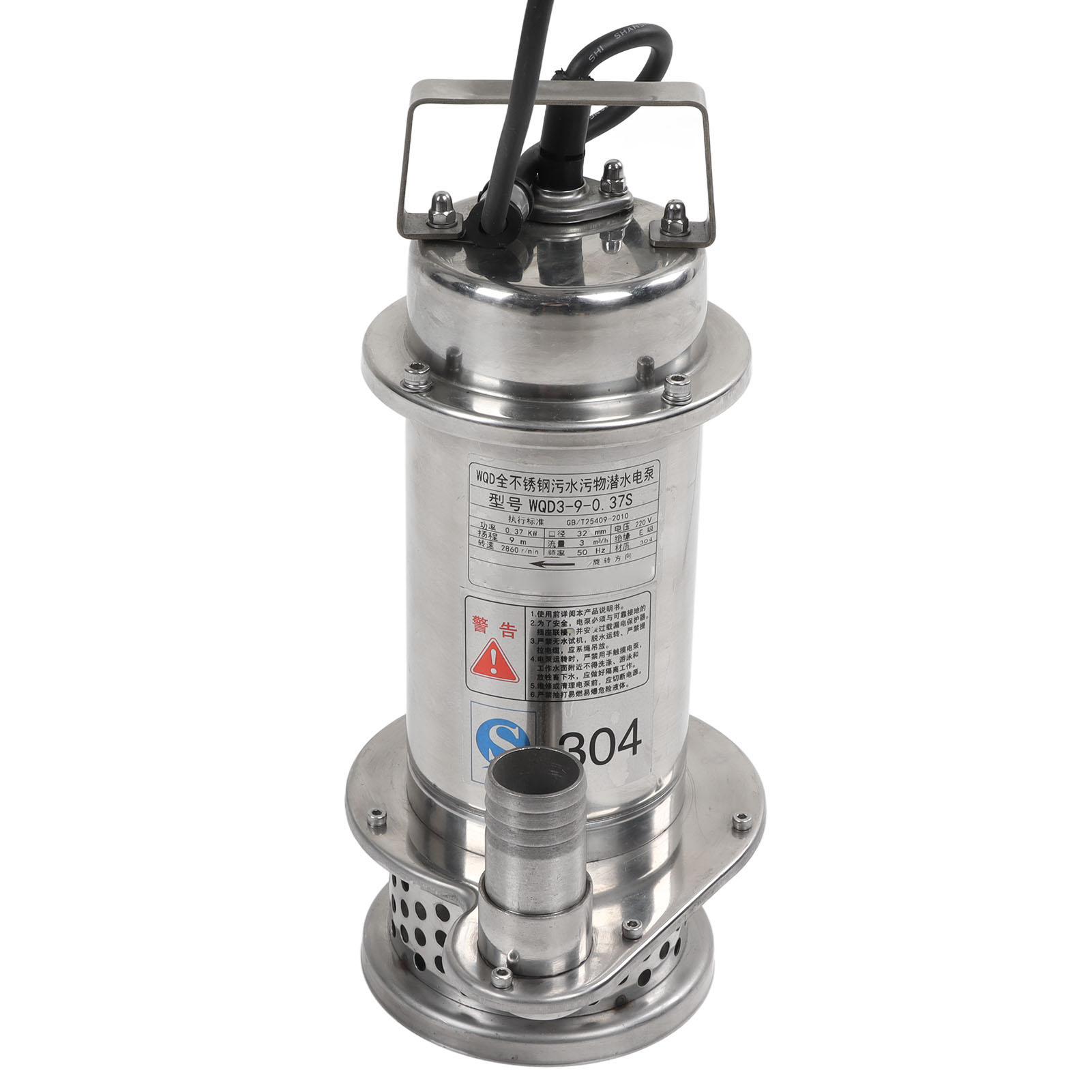 Tauchpumpe Für Abwasser Aus Edelstahl, 370 W, 220 V, Hohe Förderleistung Für Bewässerungsanlagen