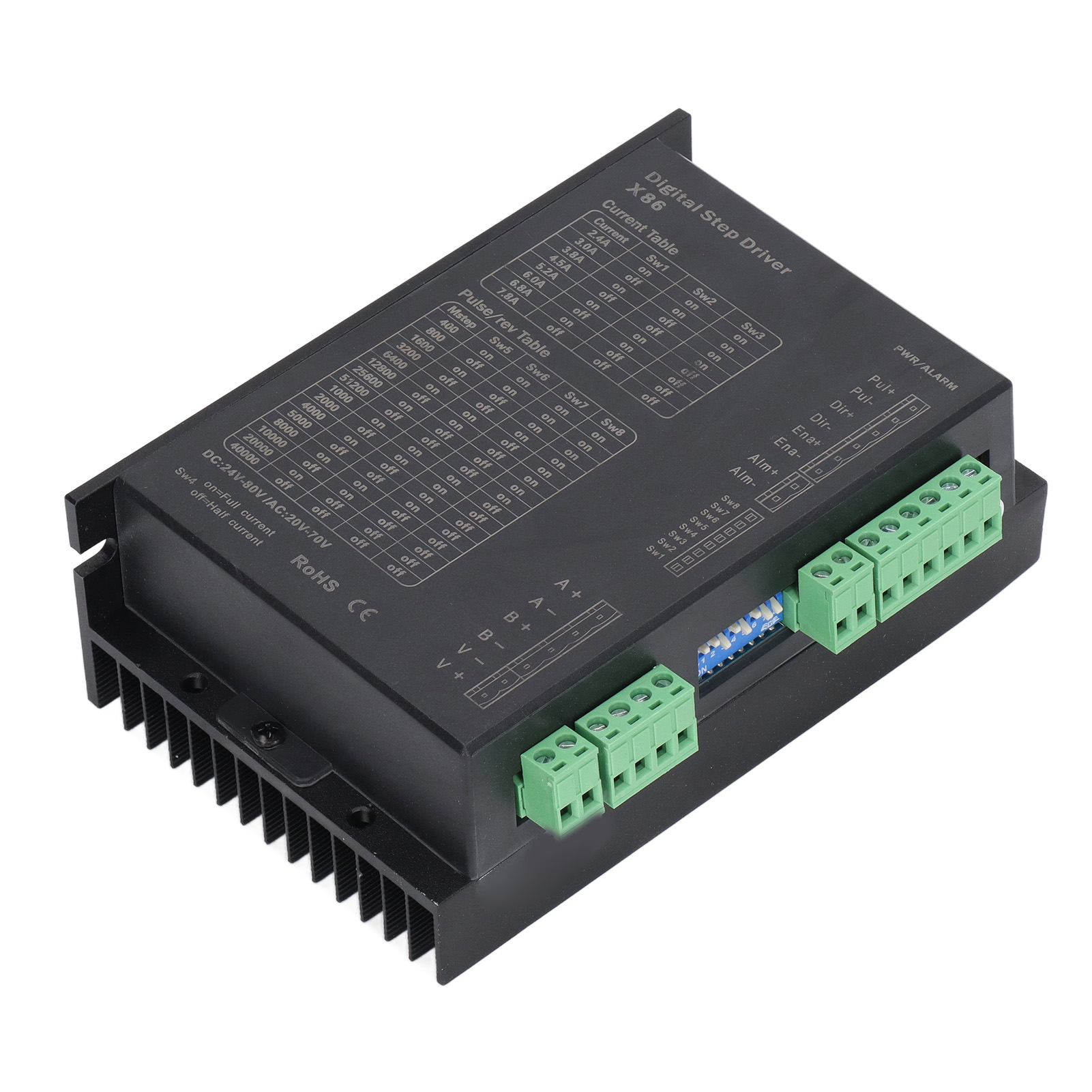 Schrittmotortreiber, 2-phasig, Auflösung 400 Bis 51200 Schritte Pro Umdrehung, Schrittmotor-ansteuersteuerung Für Nema 56/60, Dc 24–80 V, Ac 20–70 V