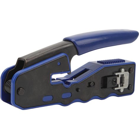 Rj45-crimpzange Mit Durchgangscrimper, Rj45 Cat6-kristallkopf Und Schutzkappe, Kabeltester, -schneider Und -abisolierer
