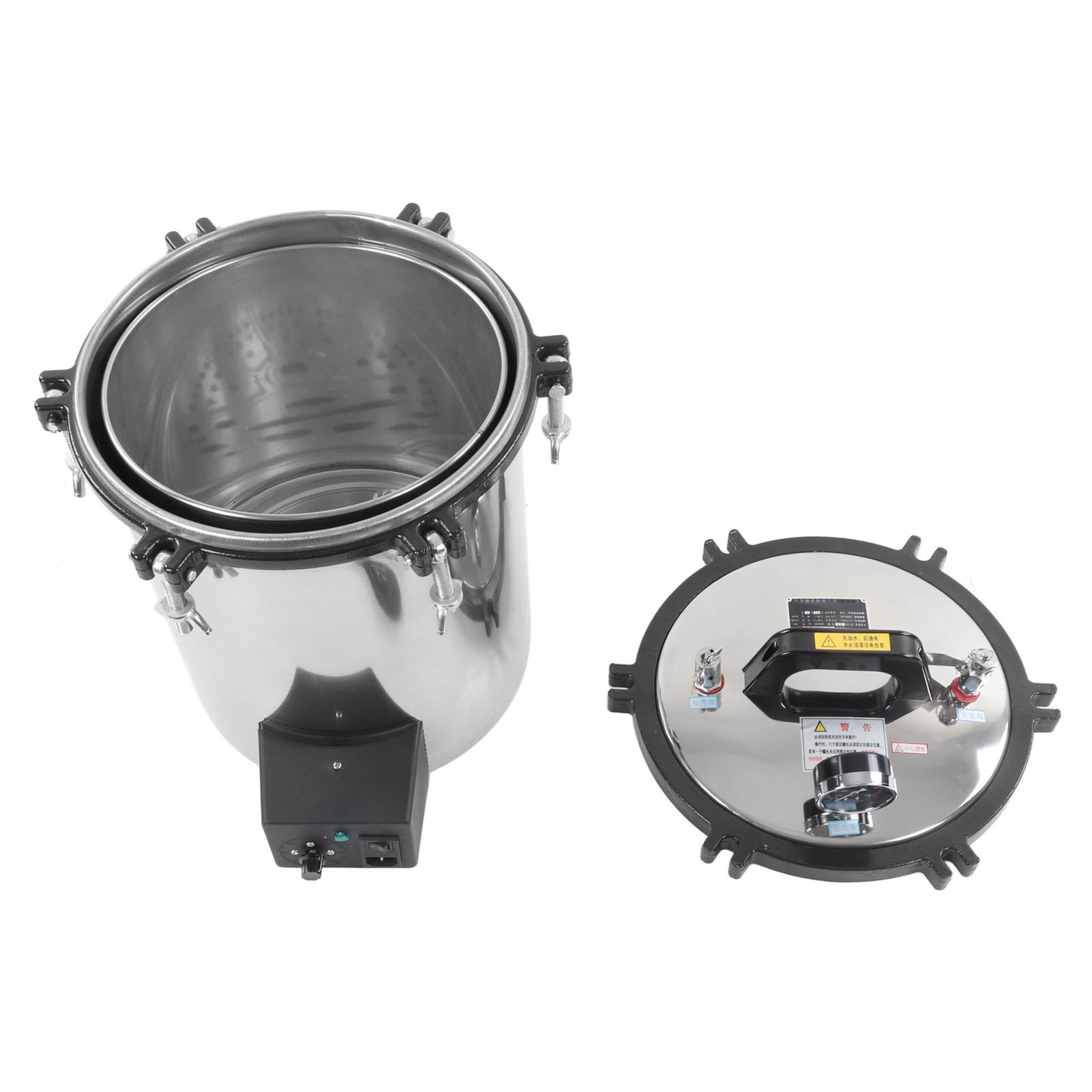 Dampfautoklav Mit Zeitschaltuhr, Automatischer Edelstahl-hochdruck-temperaturkessel Für Laborzwecke, 18 L, Eu-stecker, 220 V