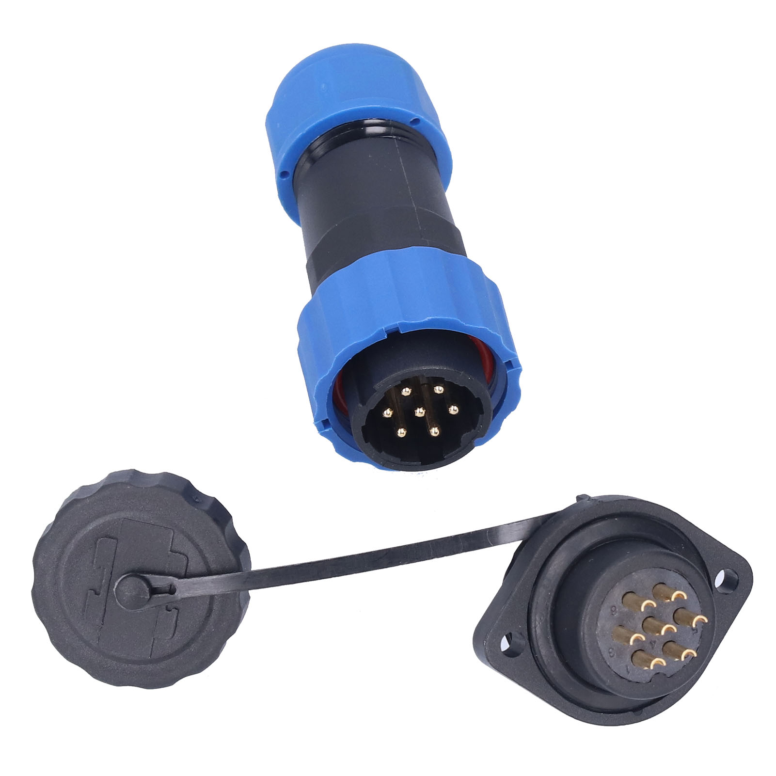 Ip68 Wasserdichter Steckerflansch Für Luftfahrtanwendungen, Industrieadapter Ac380v Sp207 Pin (380v 10a)