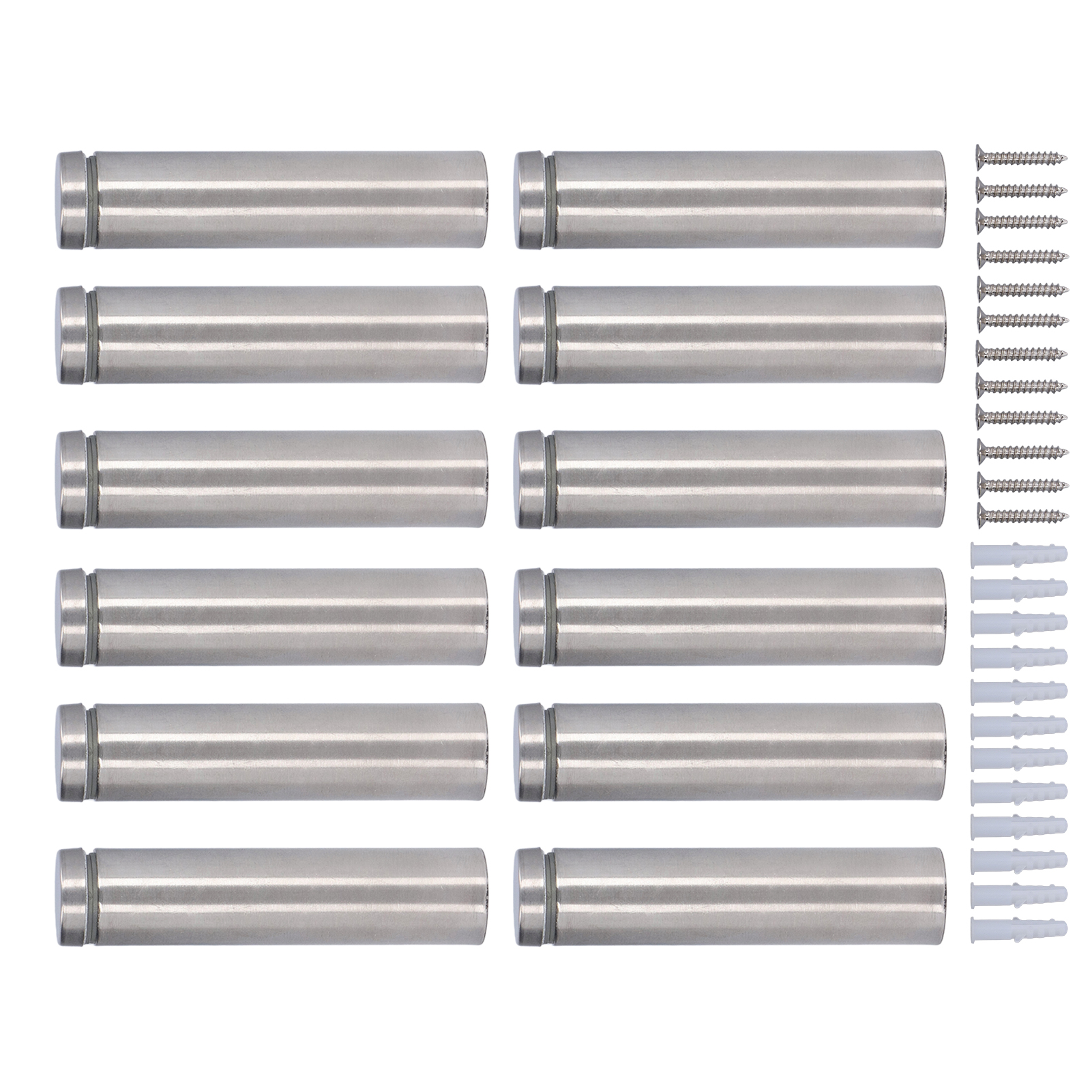 12er-set Edelstahl-abstandsschrauben 19x80mm Werbeschrauben Montagezubehör Zum Aufhängen Von Acryl-bilderrahmen