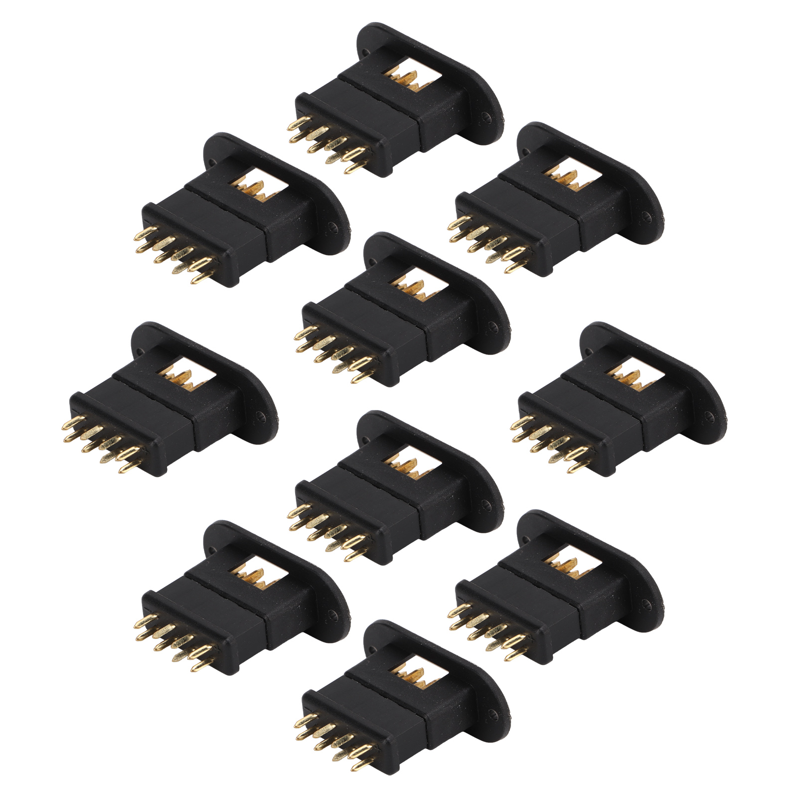 10 Stück 13.050 10 Stück 13.051 Mpx Schwarzer Achteckiger Stecker Reines Kupfer Vergoldet Spritzgussmodell Batteriestecker