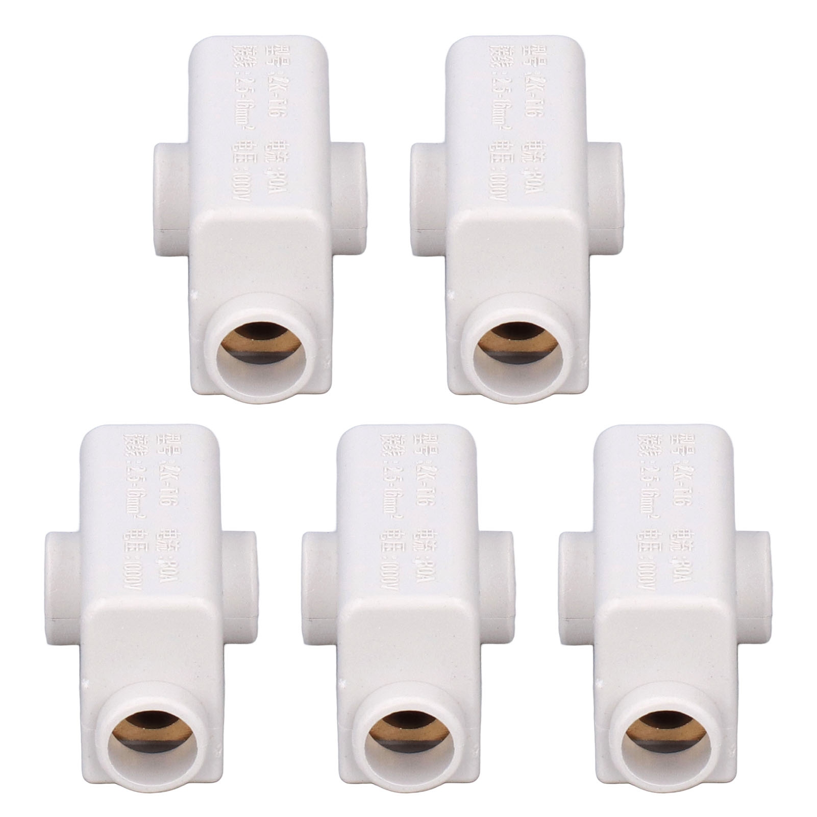 5-teiliges T-förmiges Schraubklemmen-set Für Kabelverbinder, 1000 V, 80 A, Zkt16