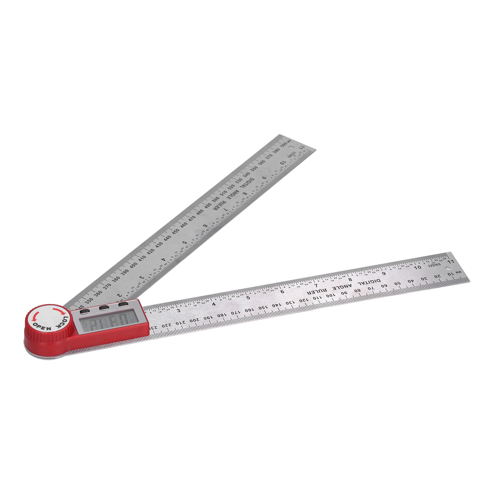 Winkelmesser 360° Digitalanzeige, Robustes Gehäuse Aus Edelstahl, Tragbares Elektronisches Messlineal Für Holzbearbeitung, 300 Mm