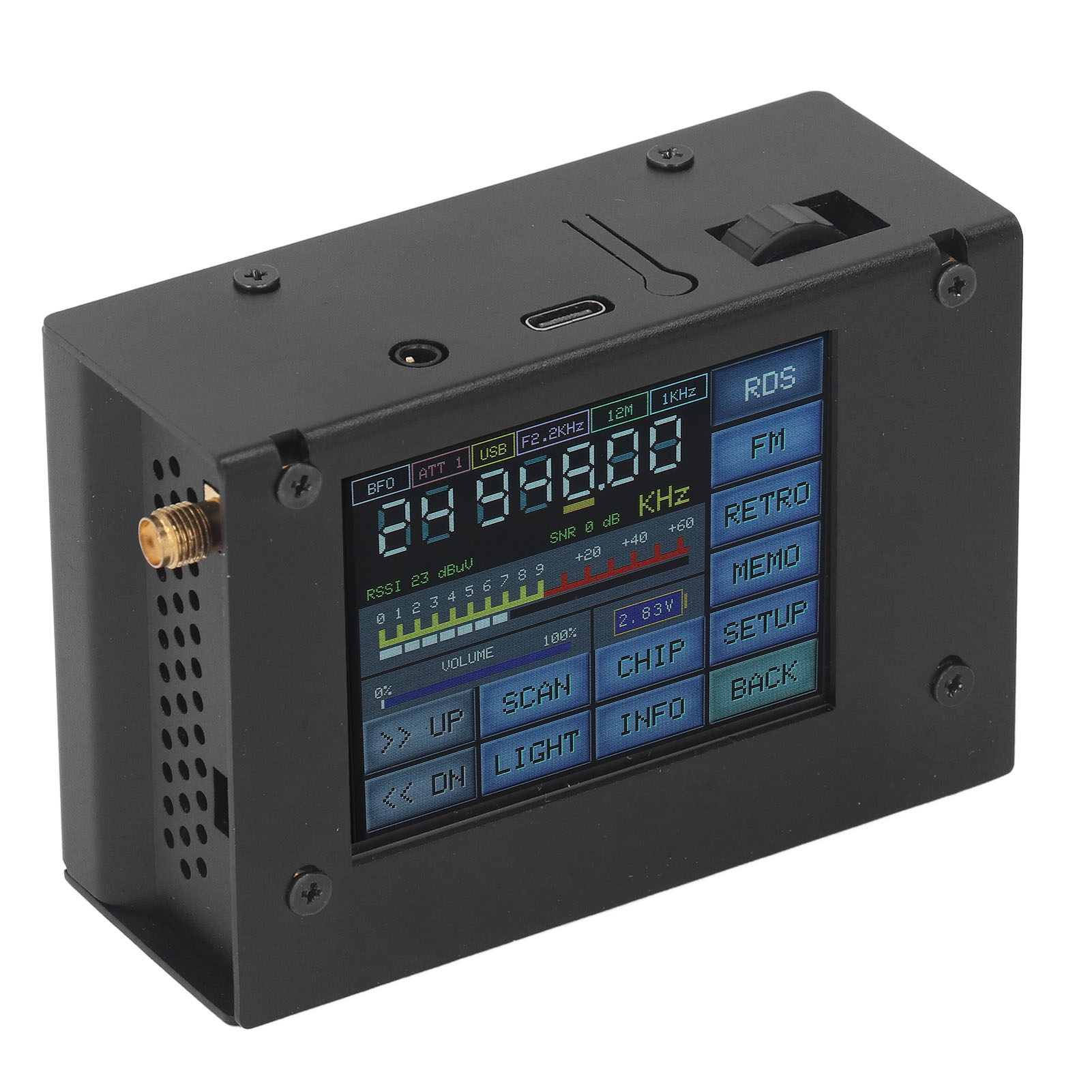 2,8-zoll-lcd-farb-touchscreen-vollbandradioempfänger Mit Dsp (fm, Lw, Mw, Am, Kurzwelle), 2500 Mah
