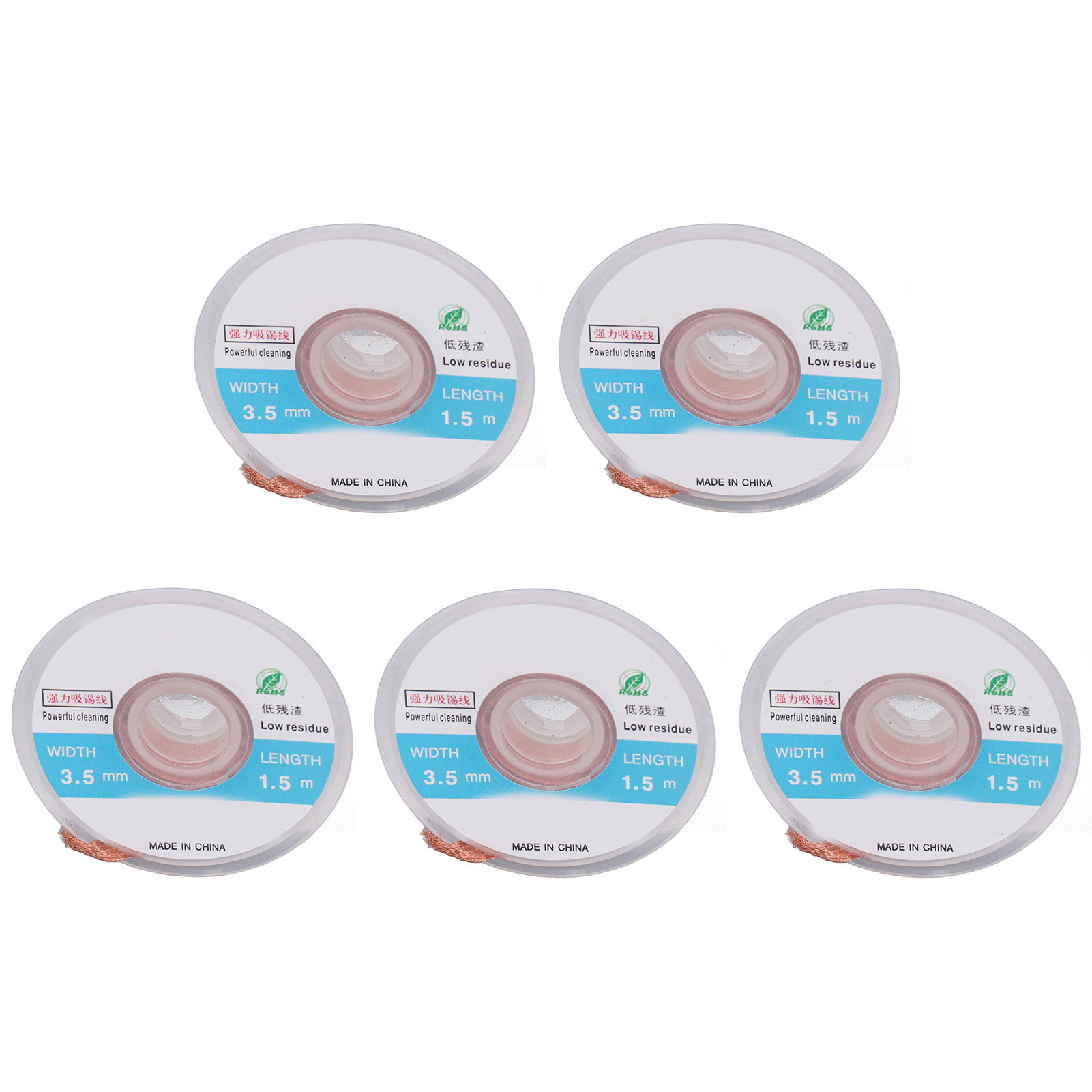 5-teiliges Entlötlitzen-set Aus Kupfer, 1,5 M Länge, 3,5 Mm Breite, Zum Löten Und Entlöten
