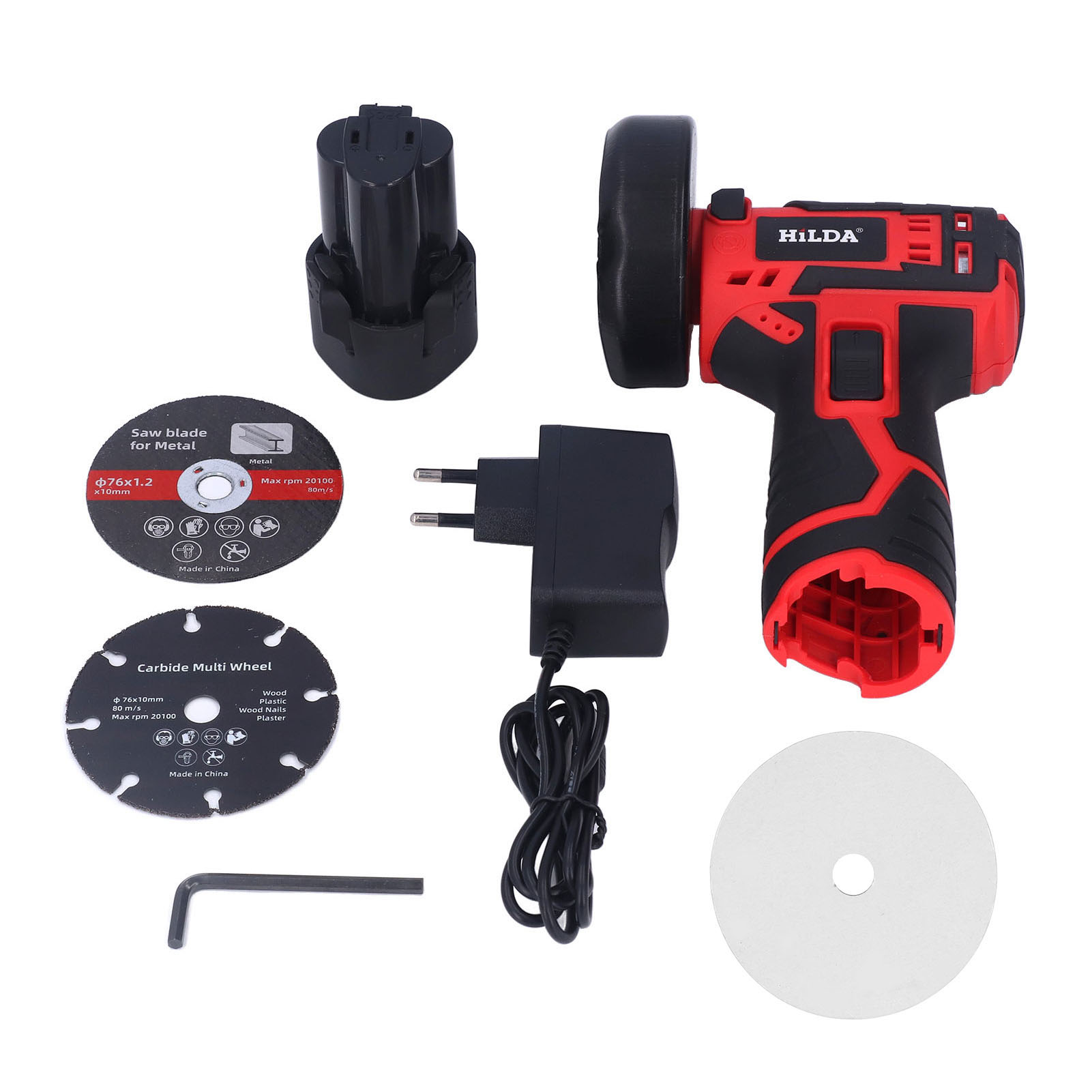 Kleiner Winkelschleifer, 12000 U/min, Poliermaschine, Winkelschleifwerkzeug, 12 V Mit Eu-adapter 100–240 V