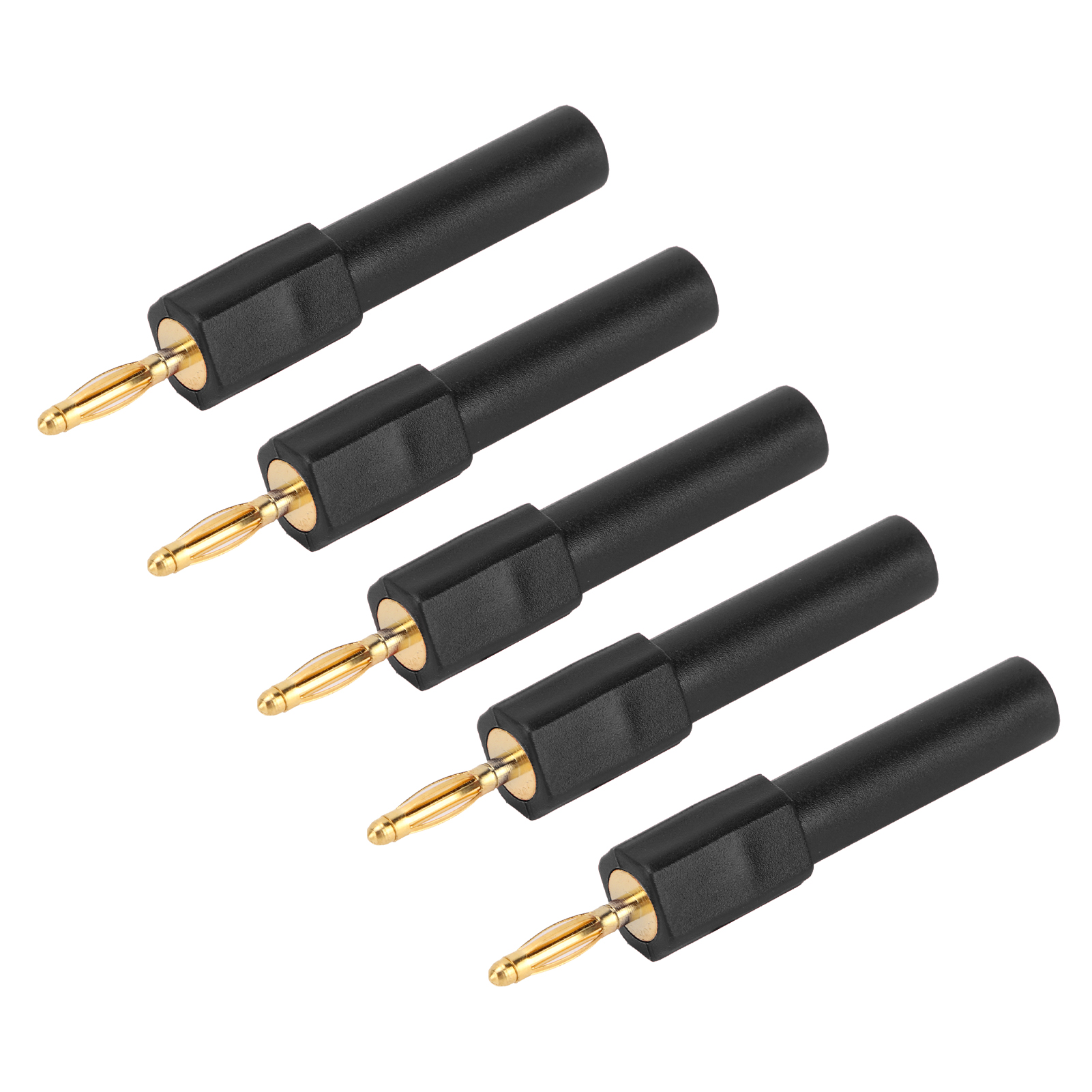 5 Stück Bananenstecker-adapter, Starke Verbindung, Gute Leitfähigkeit, 2 Mm Auf 4 Mm, Schwarz