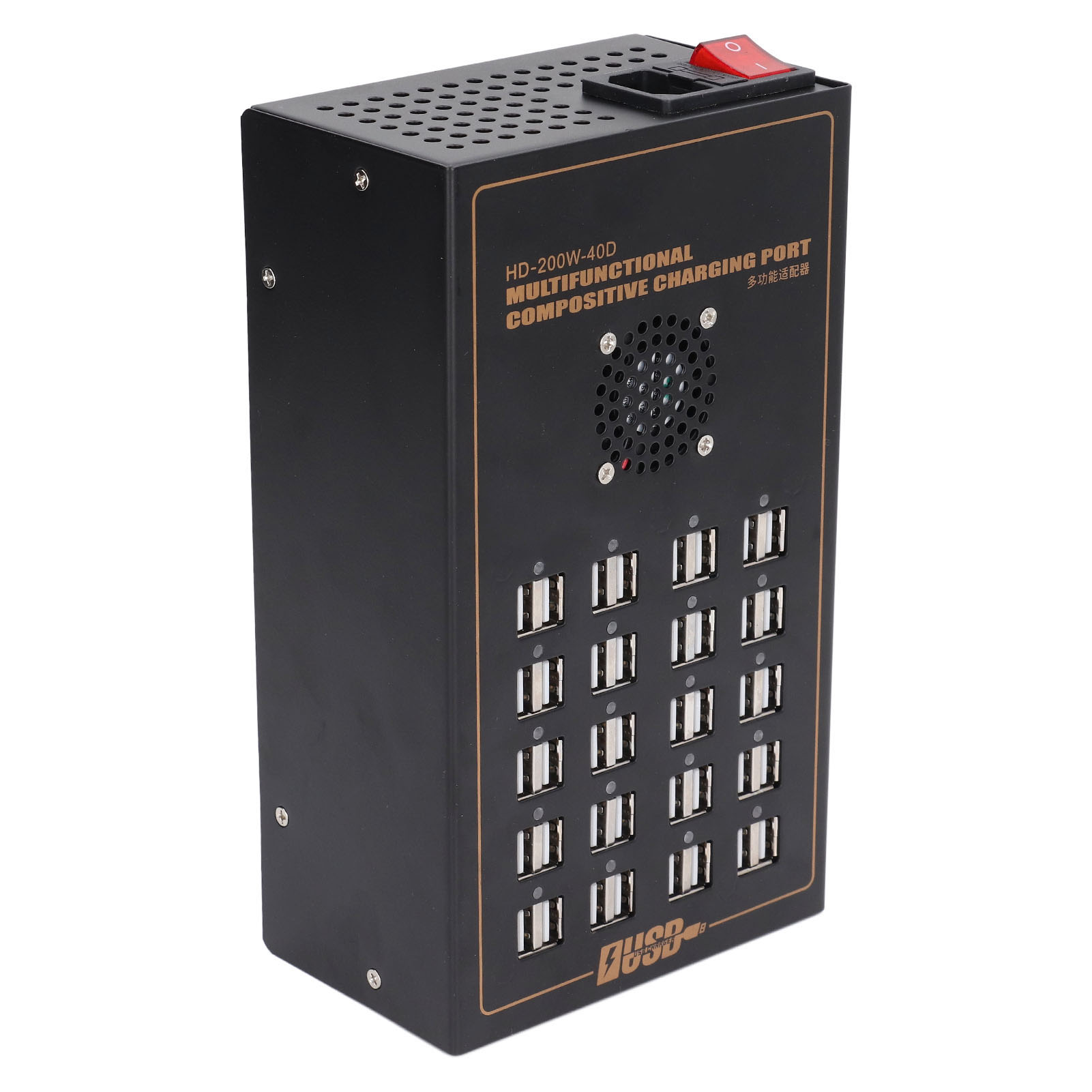 Multifunktionaler, Intelligenter 20-port-usb-datenhub Mit Stromversorgung, Splitter, Ladeanschluss Und Netzteil (170–240 V)