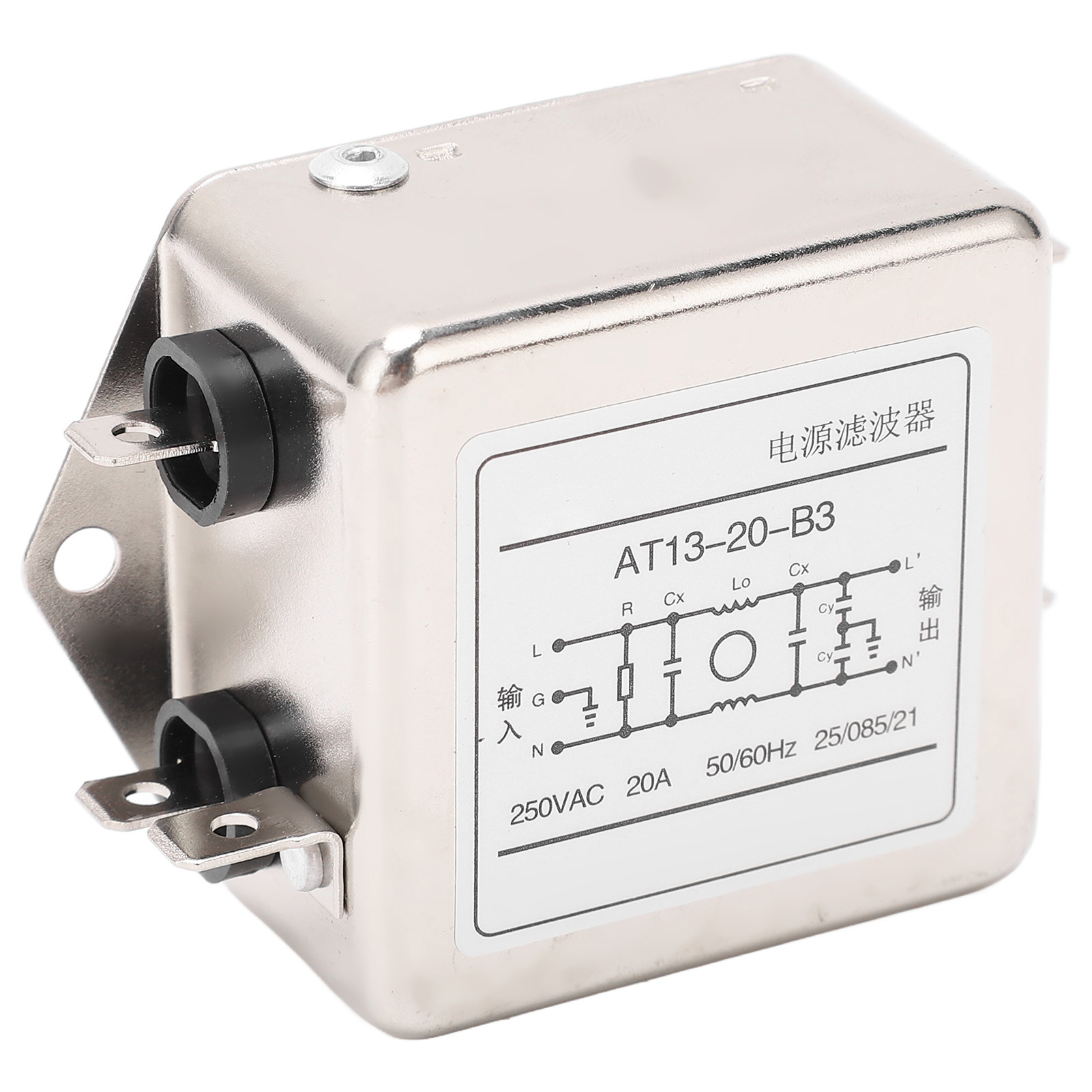 Emi-filter, Kleines Volumen, Oxidationsschutz, Einfache Verkabelung, Elektromagnetischer Interferenzfilter, 20 A, 250 V Ac