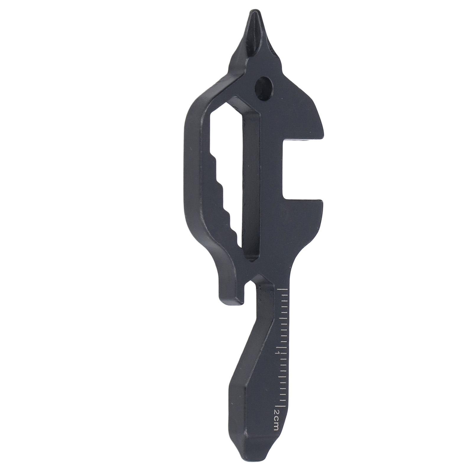 Fischförmiges Taschenwerkzeug Aus Edelstahl, Multitool Für Outdoor-aktivitäten, Schlüsselanhänger, Flaschenöffner, Schraubenschlüssel, Lineal, Schwarz