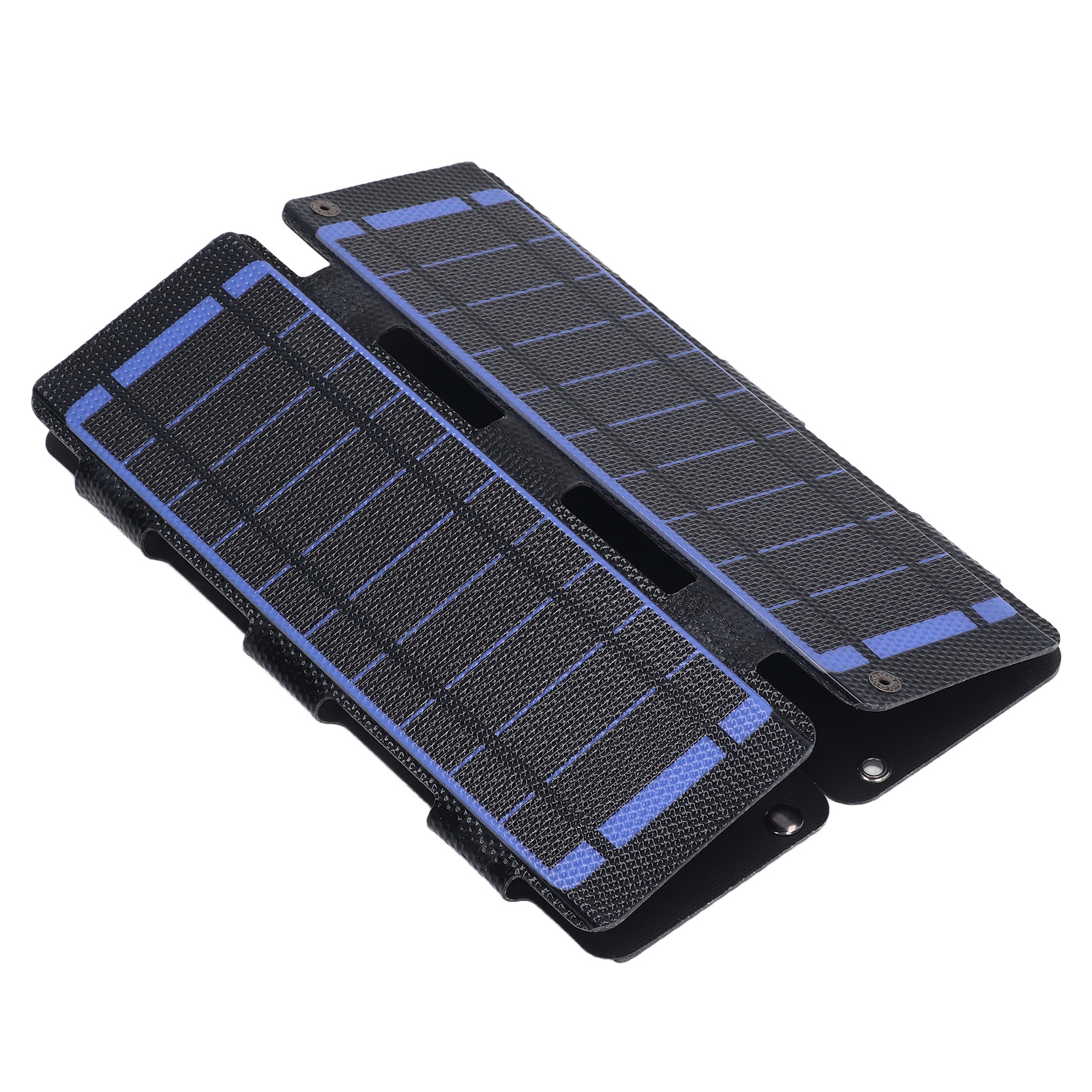 Faltbares Solarladegerät Mit 14 W, Zwei Usb-ausgängen (0–2,5 A, 20,5 % Wirkungsgrad), 5 V, Blau, Für Den Außenbereich