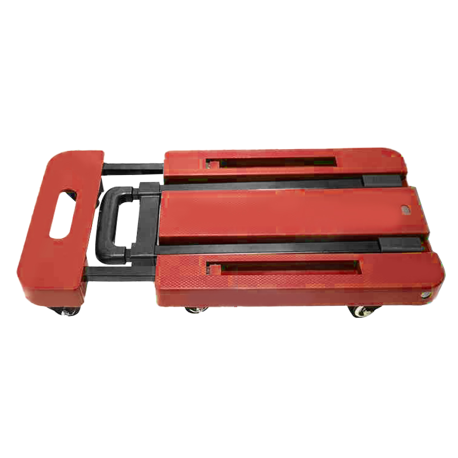 Faltbarer Handwagen, 10 Cm Ausziehbare Basis, 6 Leise Gummiräder, Robuste Lager, Rutschfest, Faltbarer Gepäckwagen, Rot