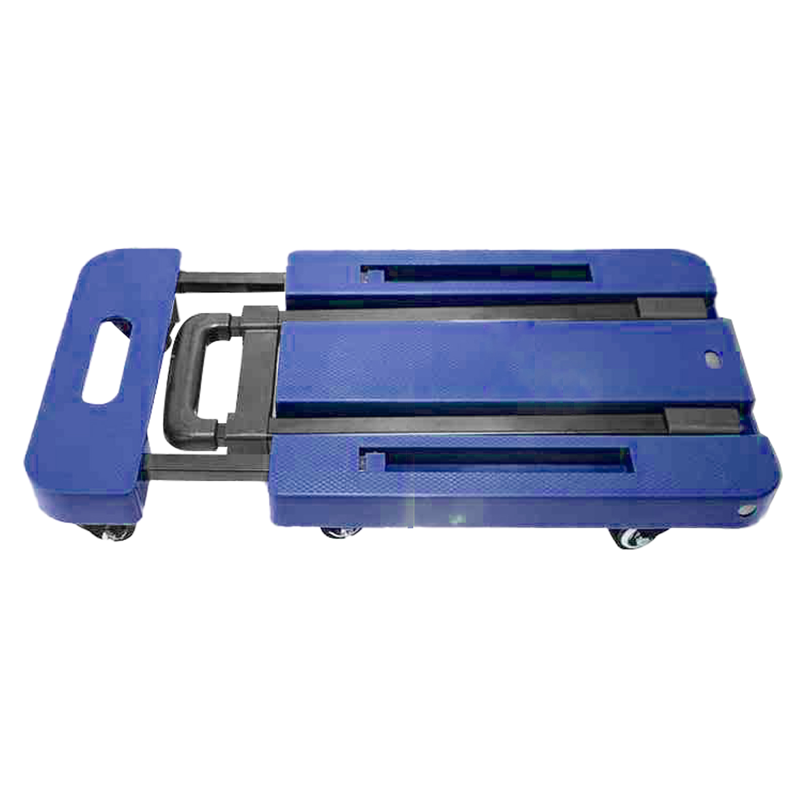 Faltbarer Handwagen, 10 Cm Ausziehbare Basis, 6 Leise Gummiräder, Robuste Lager, Rutschfest, Faltbarer Gepäckwagen, Blau