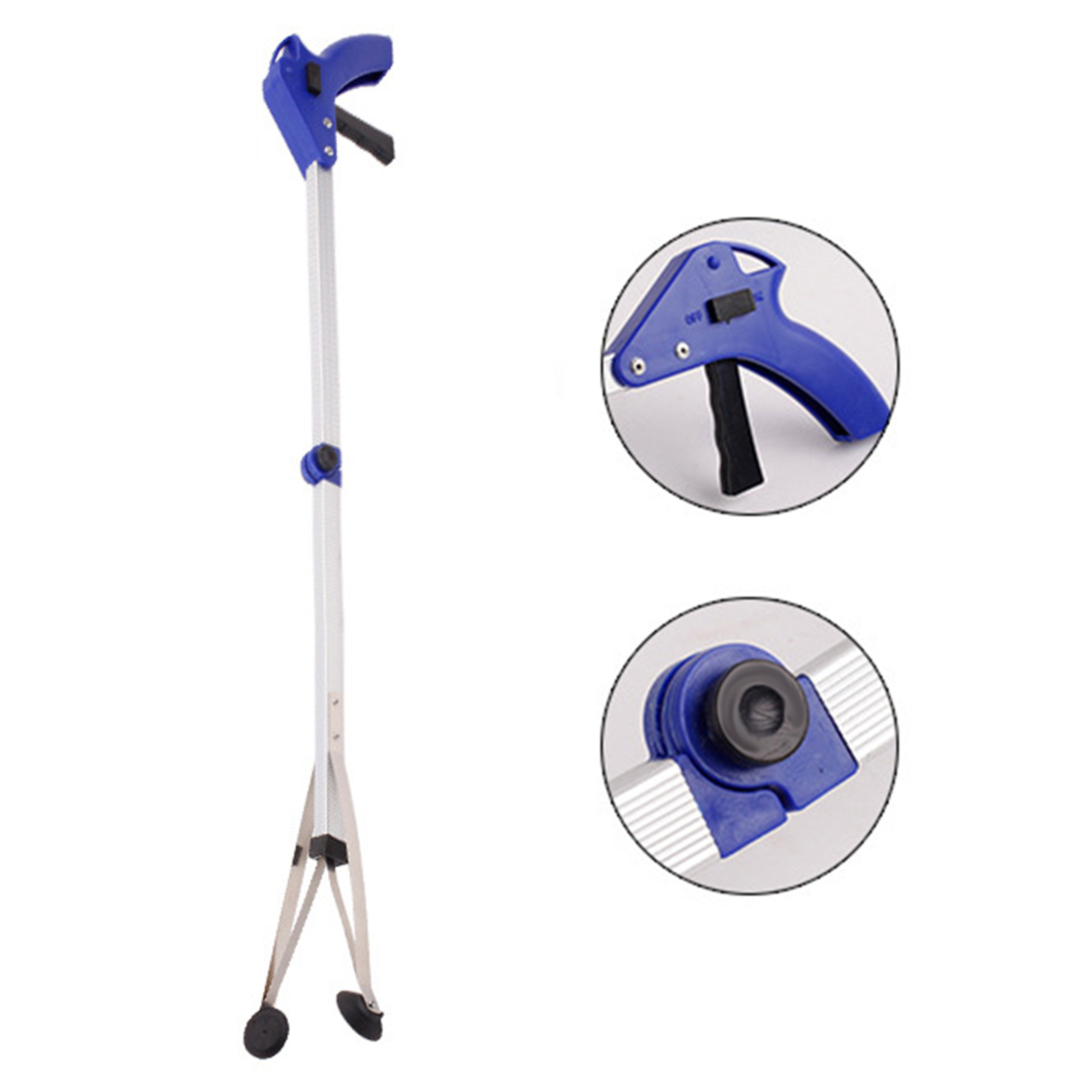 Faltbarer Müllgreifer Mit Gummisaugfuß, Aluminiumstange Und Vierkantrohr