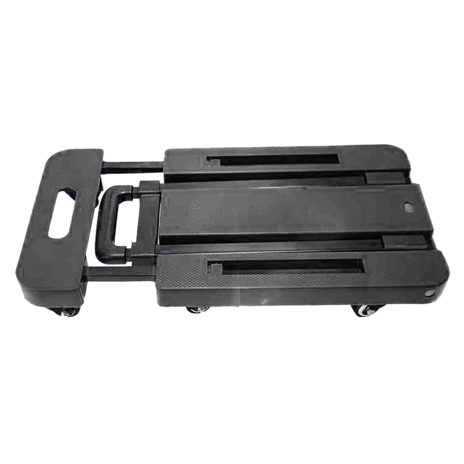 Faltbarer Handwagen, 10 Cm Ausziehbare Basis, 6 Leise Gummiräder, Robuste Kugellager, Rutschfest, Faltbarer Gepäckwagen, Schwarz