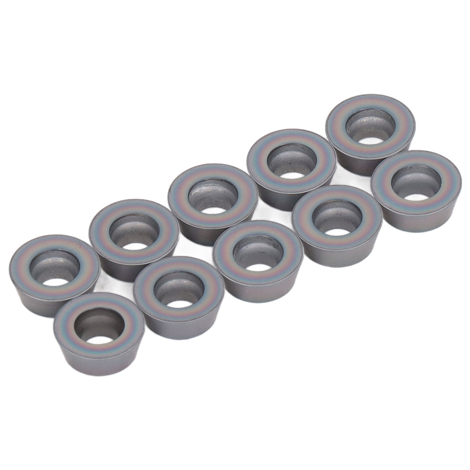 10 Stück Runde Hartmetall-wendeschneidplatten, Farbig, Cnc-drehfräser, Beschichtet, Verschleißfest, Fräsklingen