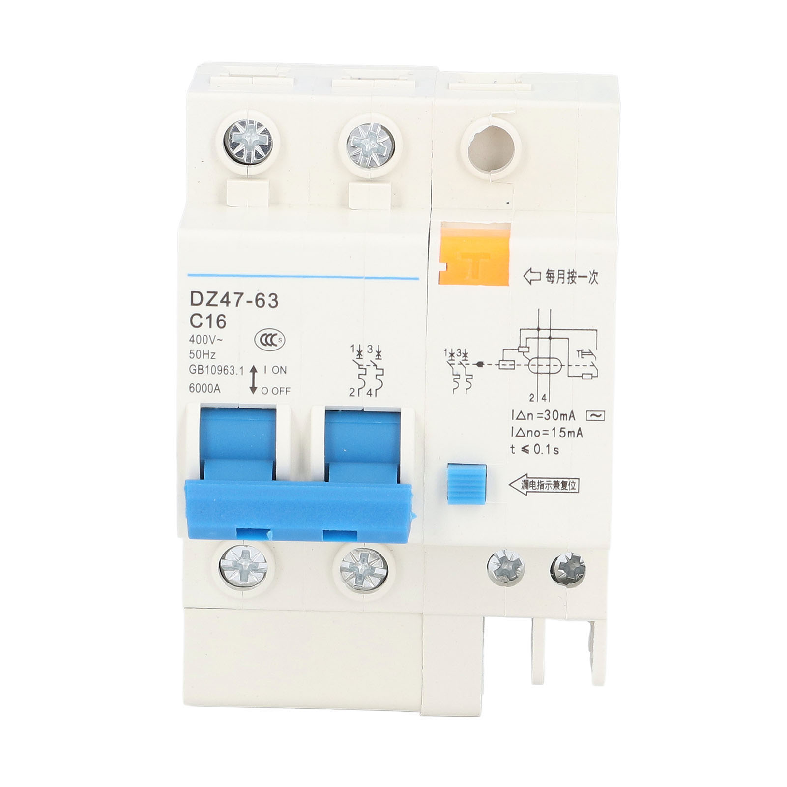 Fehlerstromschutzschalter Pa66, Leckstromschutzschalter Für Technische Anwendungen, 16 A, 30 Ma, 400 V