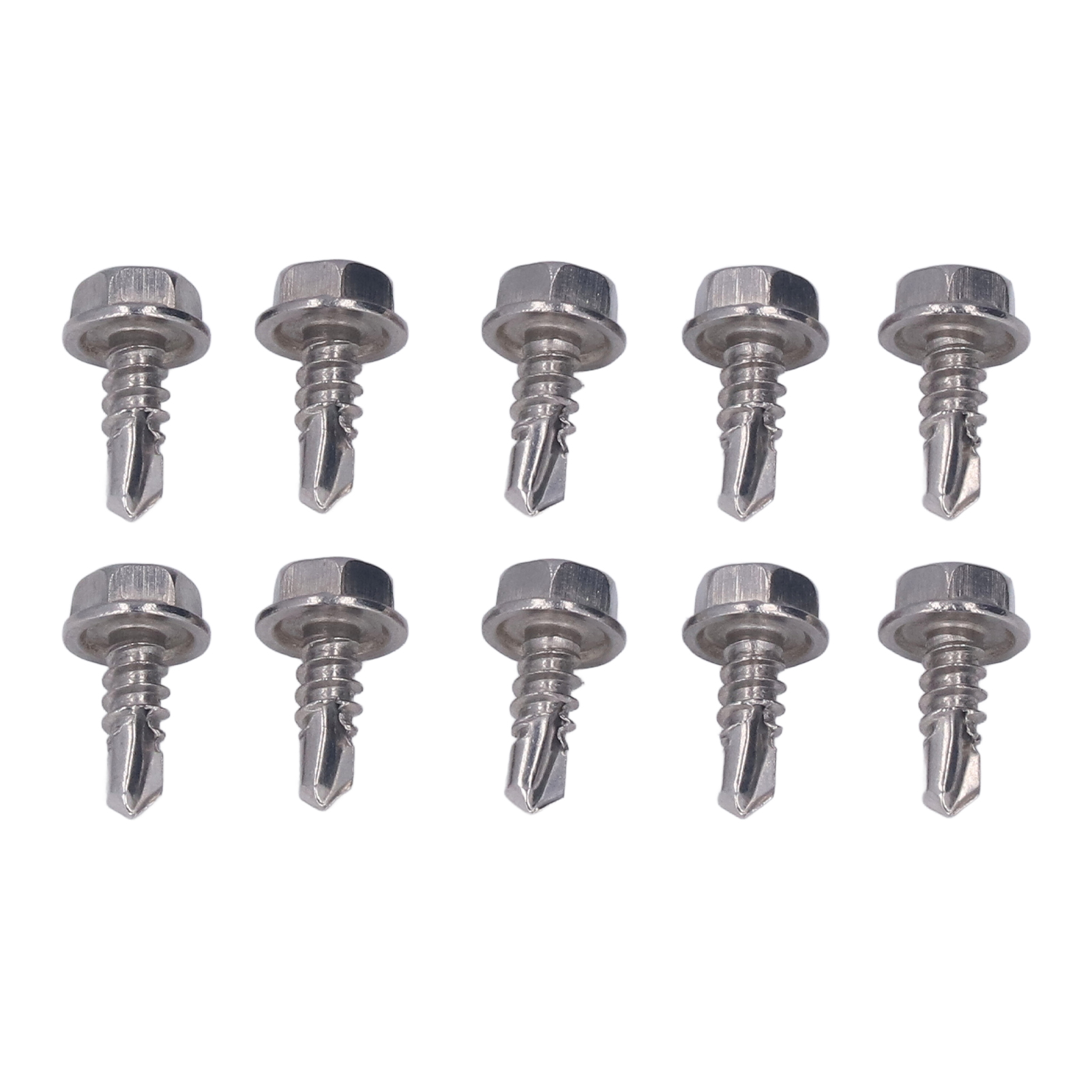 50-teiliges Set Mit Selbstschneidenden Schrauben, Sechskantscheiben Und Unterlegscheiben Aus Edelstahl (4,8 X 13 Mm) – Befestigungszubehör