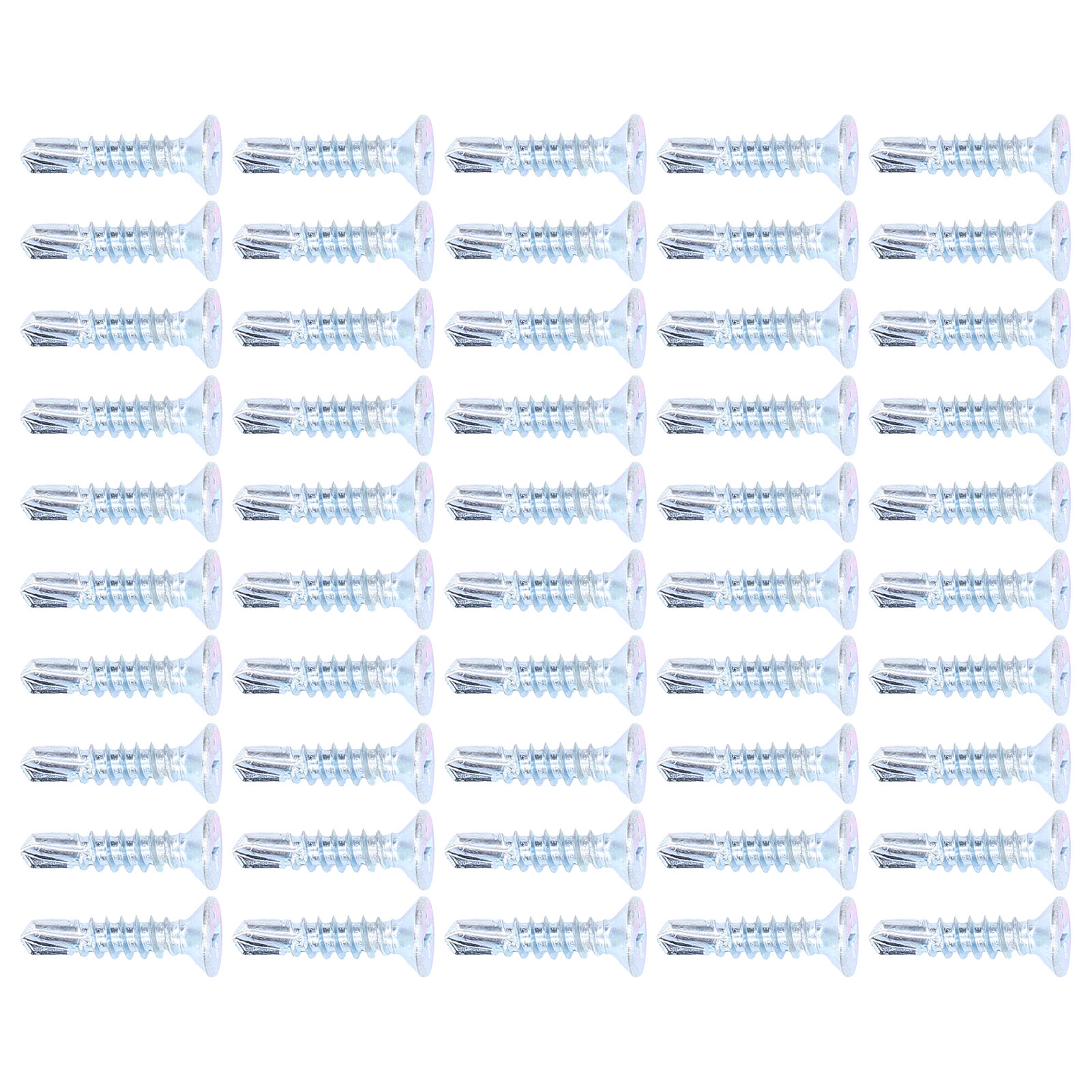 50-teiliges Set Selbstbohrender Kreuzschlitzschrauben Aus Kohlenstoffstahl (4,2 X 19 Mm) Zur Reparatur Von Flachkopfschrauben