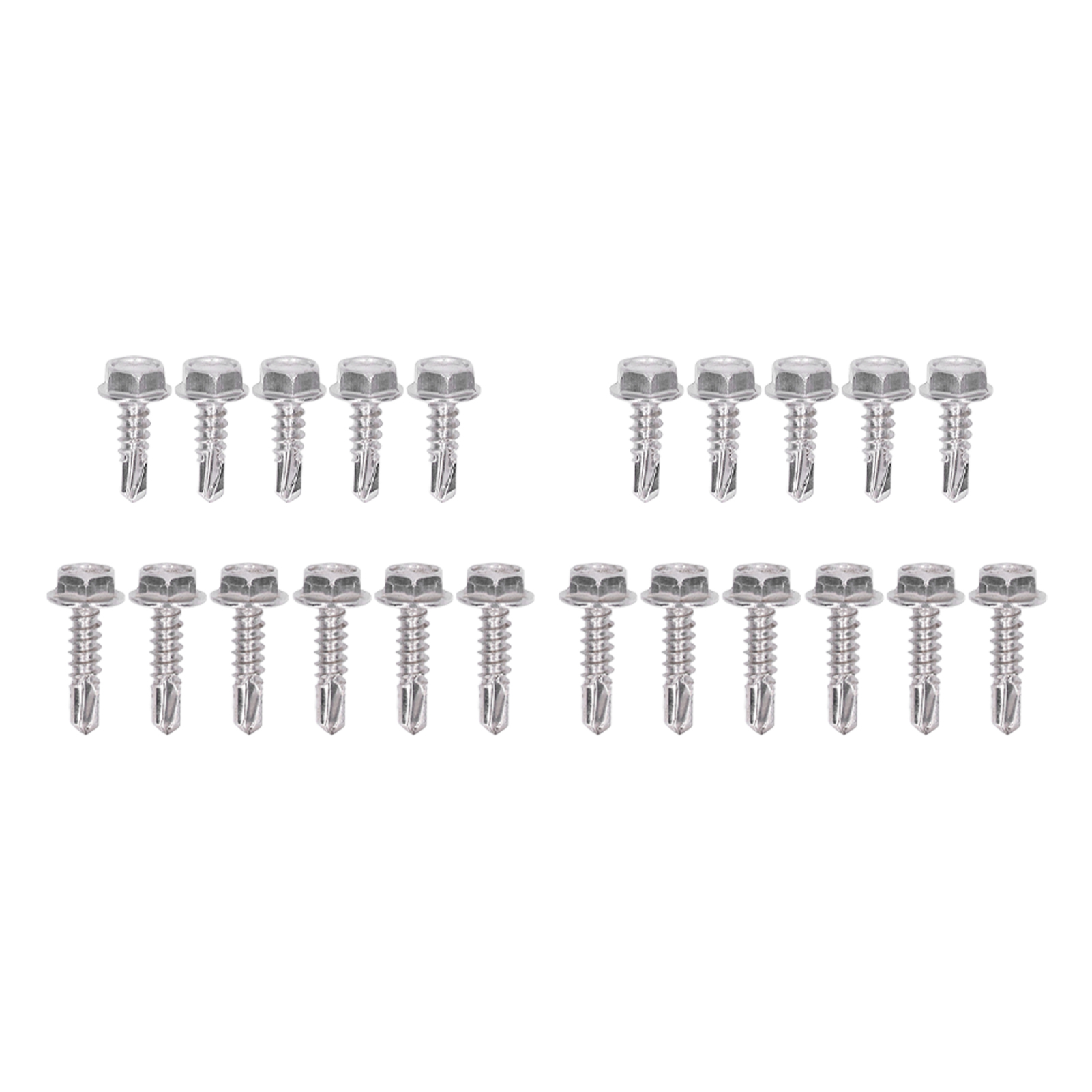 100-teiliges Set Selbstbohrender Schrauben Mit Sechskantscheibe, 4,8 X 16 Mm Und 4,8 X 19 Mm, Edelstahl