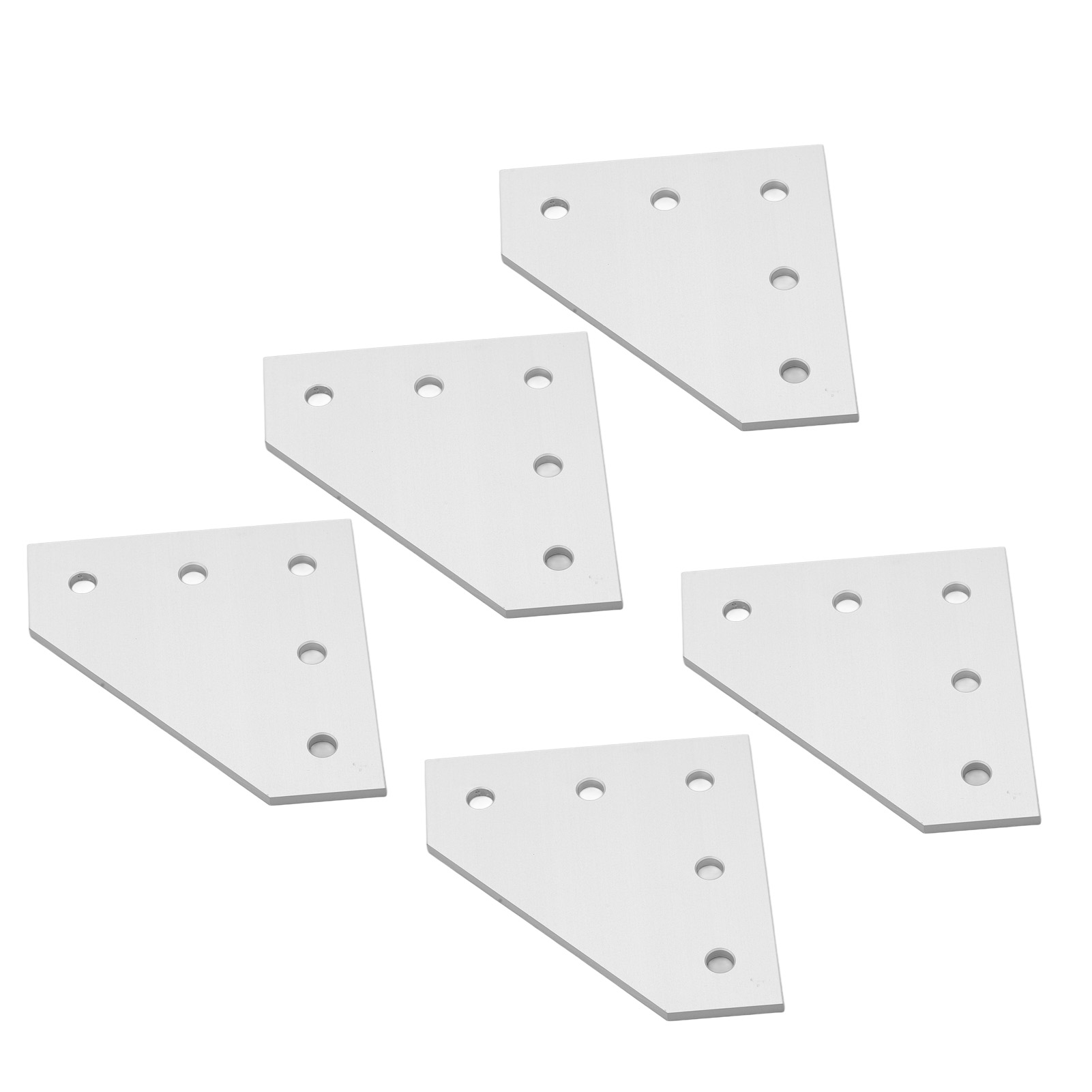 5 Stück Flache Verbindungsplatten Aus Aluminiumlegierung Mit 5 Löchern, Druckfest, Reparatur- Und Ausbesserungsplattenhalterung Für Industrielle T-förmige Konstruktionen