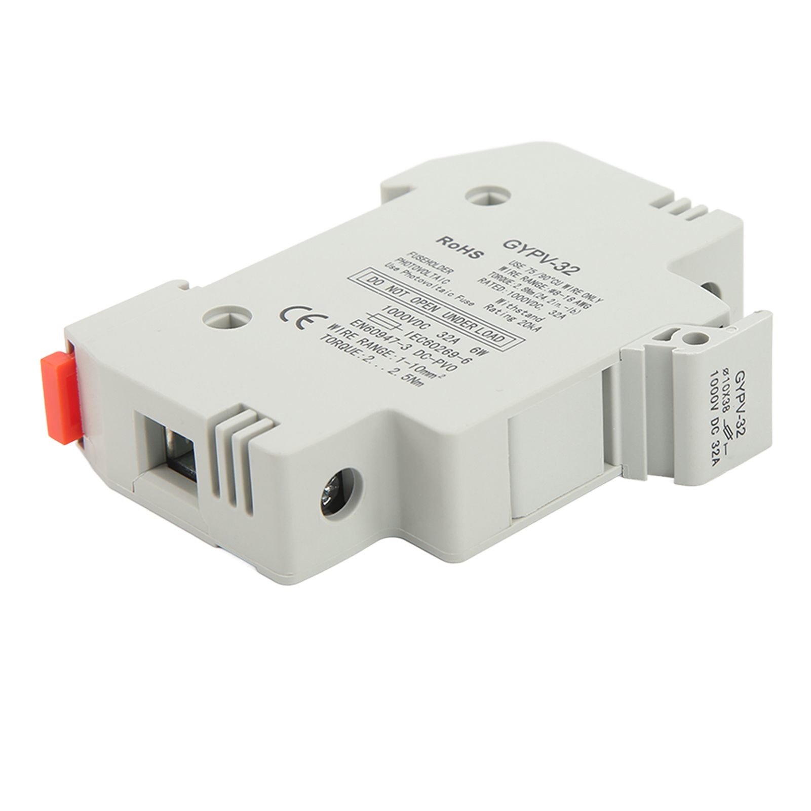 Mini-sicherungshalter 1p 32a, Flammhemmender Pc-sicherungshaltersockel Für Photovoltaik-anlagen, 1000 V Dc