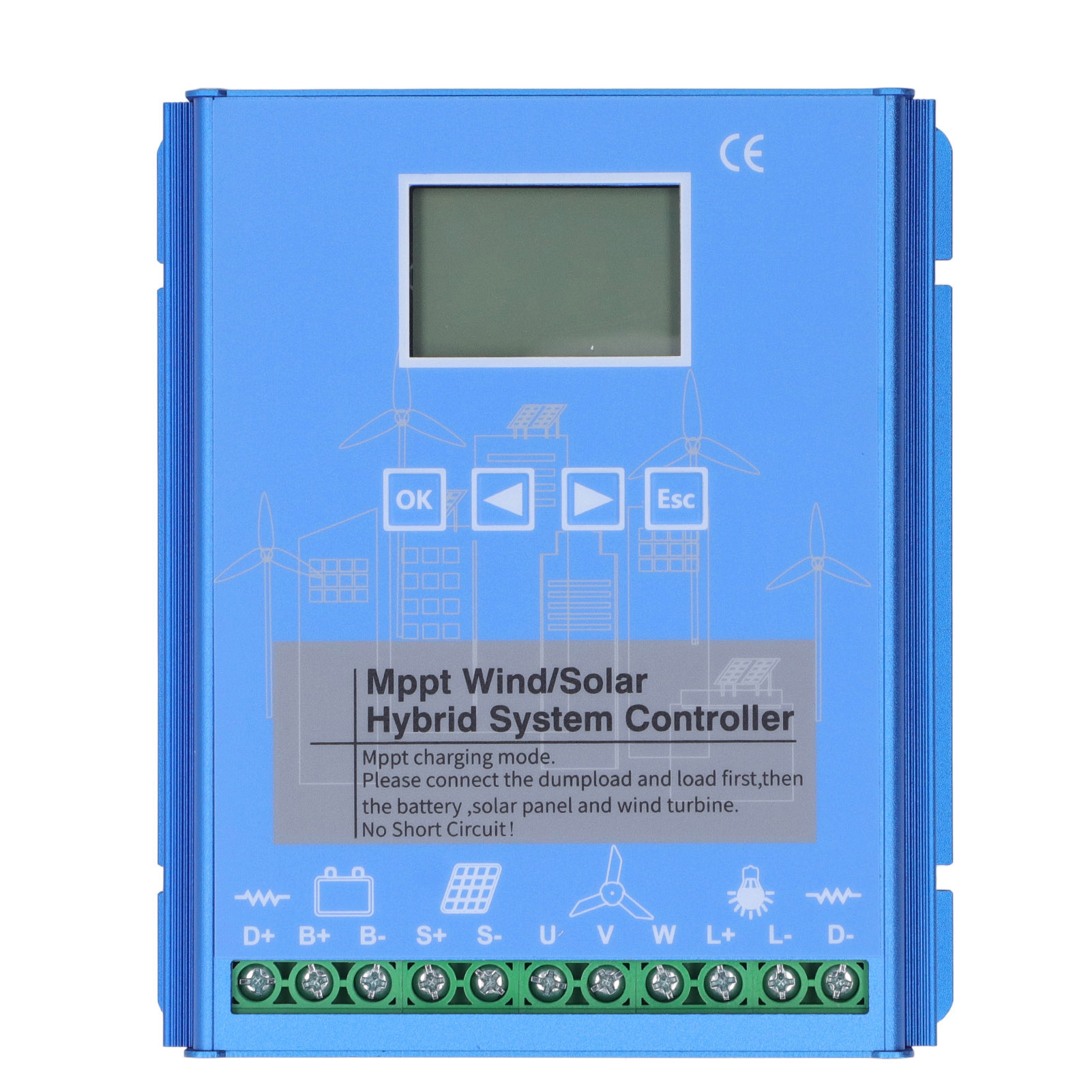 Wind-solar-hybrid-laderegler Mppt-boost-charge Für 12v/24v Lithium-säure-batterien Mit Bluetooth, Blau 8060