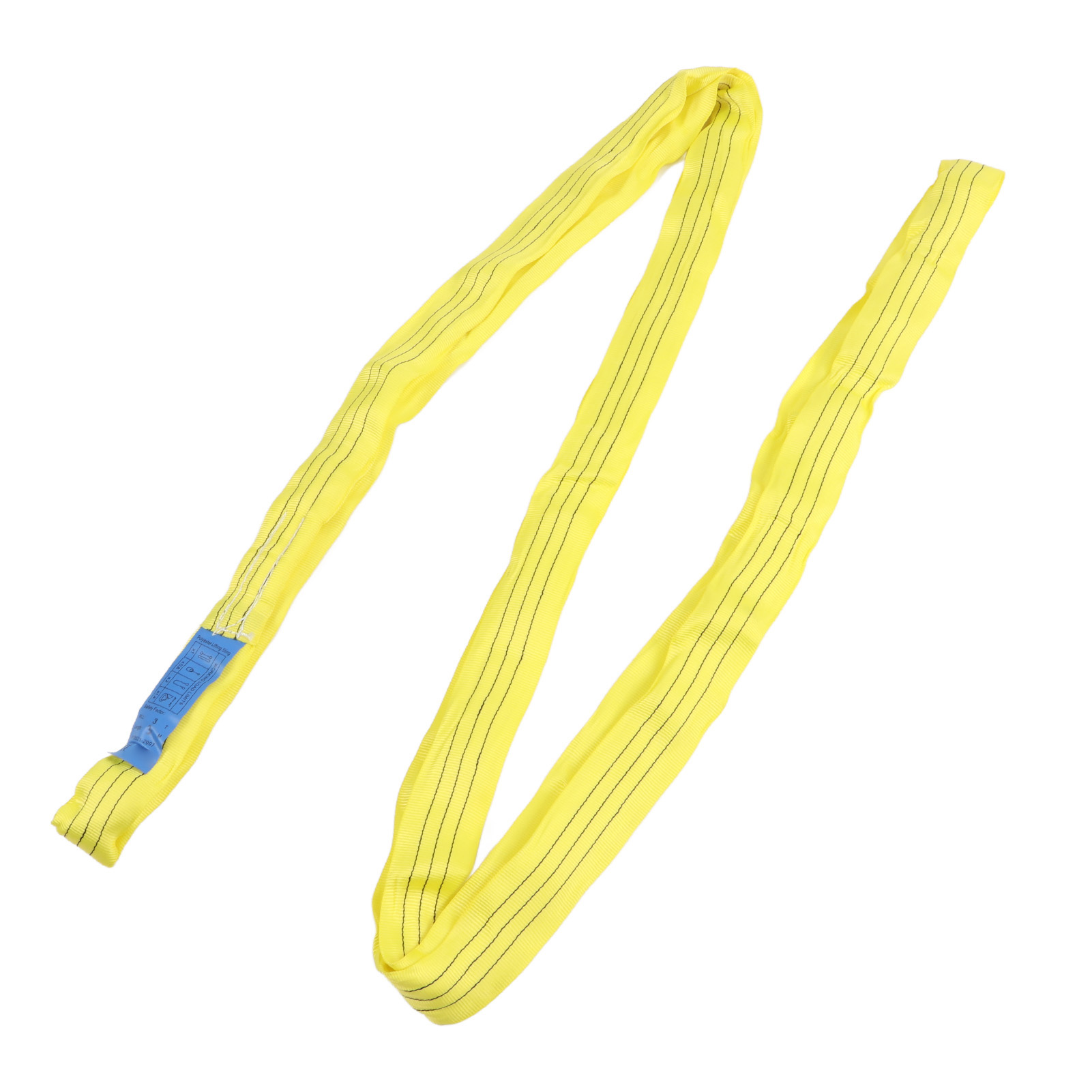 3t 3-meter-kranseil, Robustes Doppelösen-klettverschluss-polyester-flex-hebegurt Für Schiffshäfen, Gelb