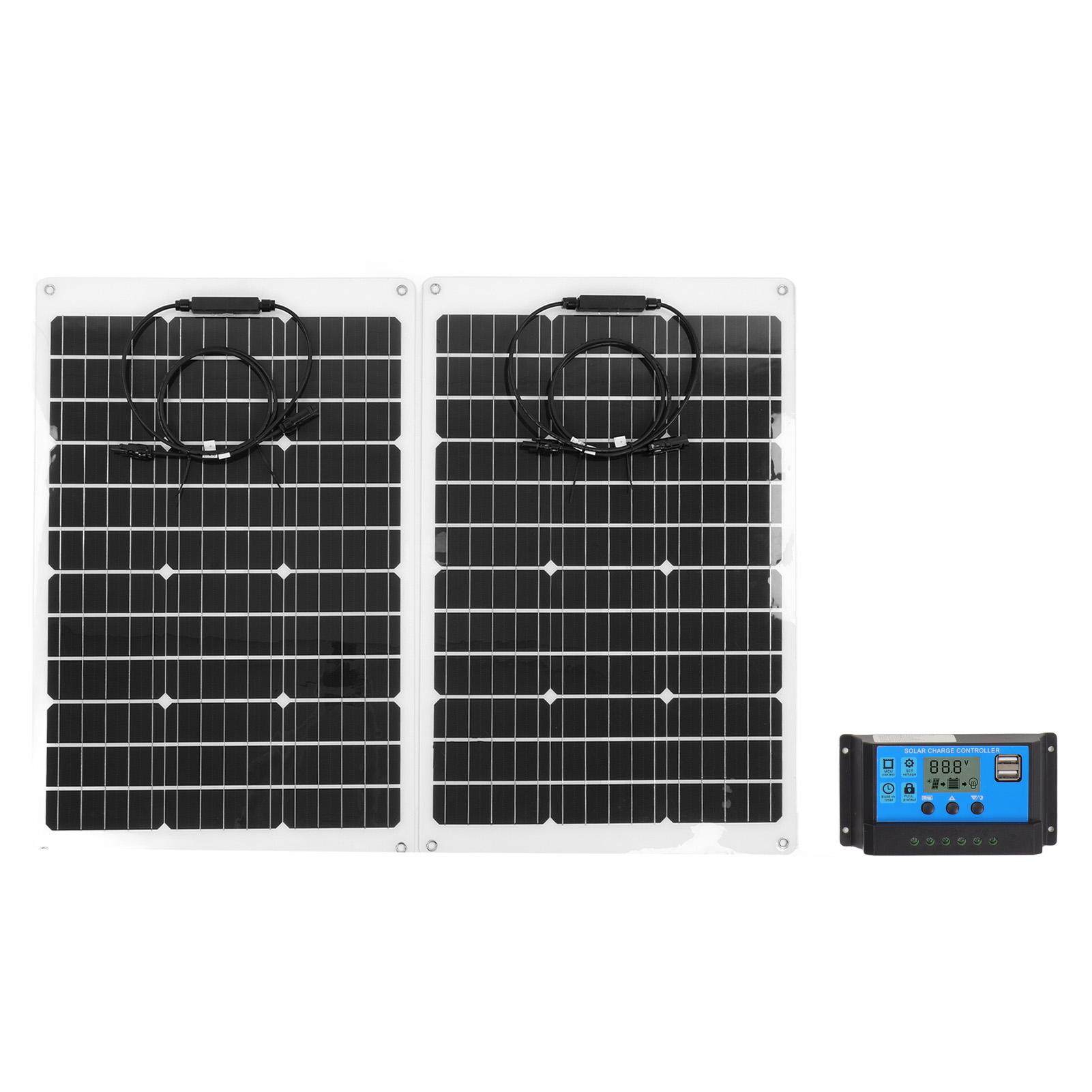 Flexibles Solarpanel-set, Monokristallines 140-w-solarpanel, Wasserdicht, Rückflusssicher, Für 12-v-batterie