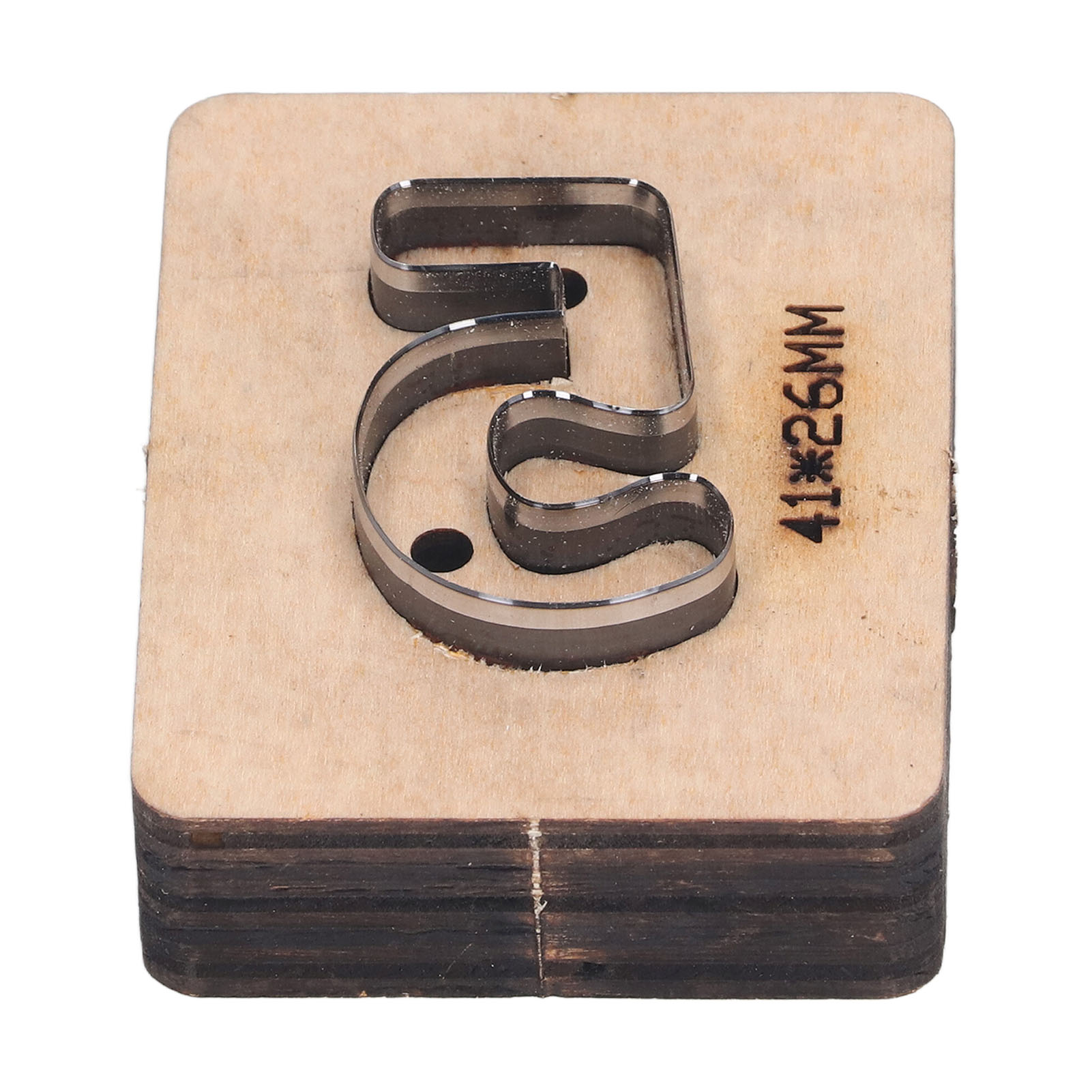 Stanzform Nr. 5, Holzsockel, Metall, Hohlstanzform Für Diy-lederstempelprojekte, 41 X 26 Mm