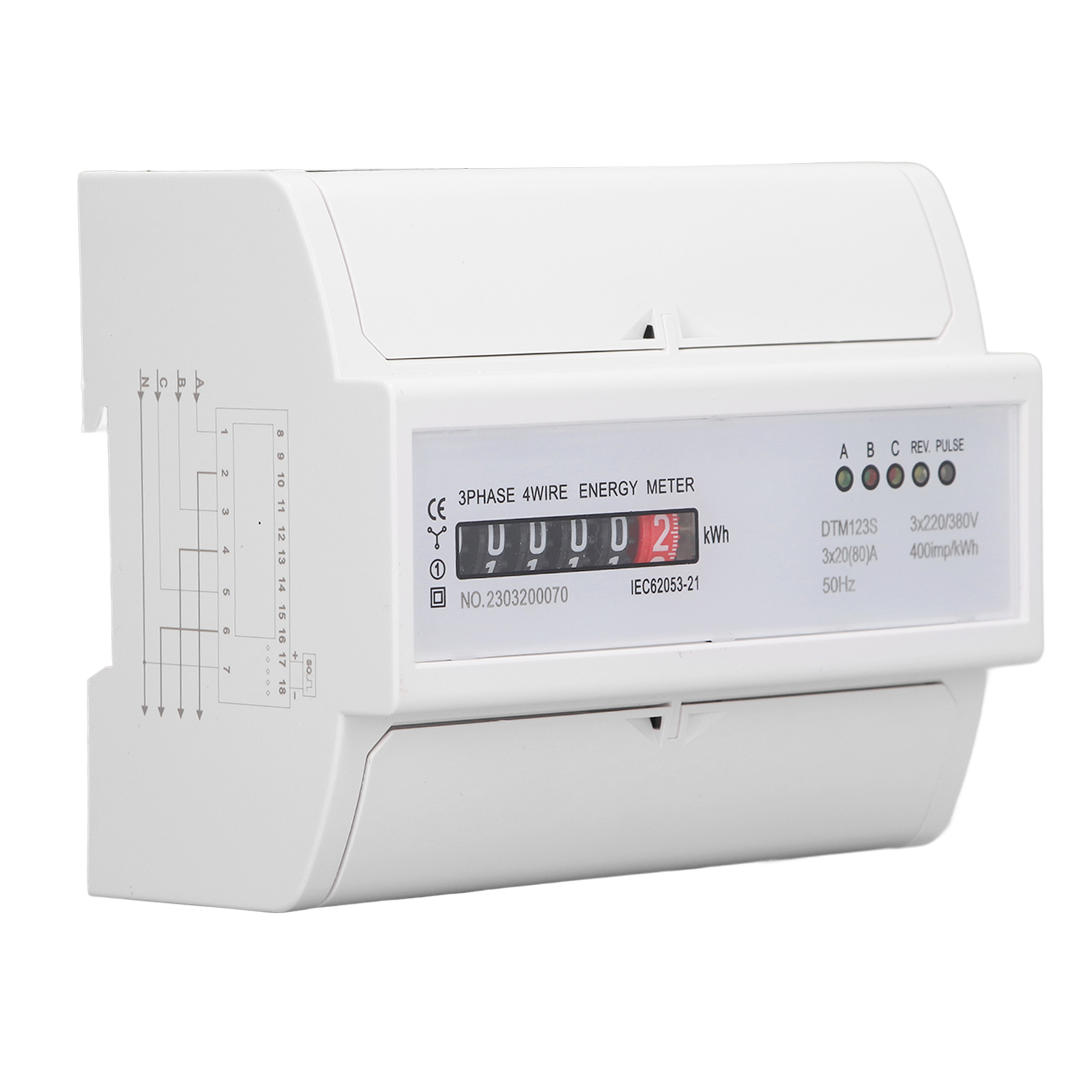 Digitaler Stromzähler 7p 3-phasen-energiezähler Din-schienenmontage 220 V Oder 380 V 20 A Bis 80 A