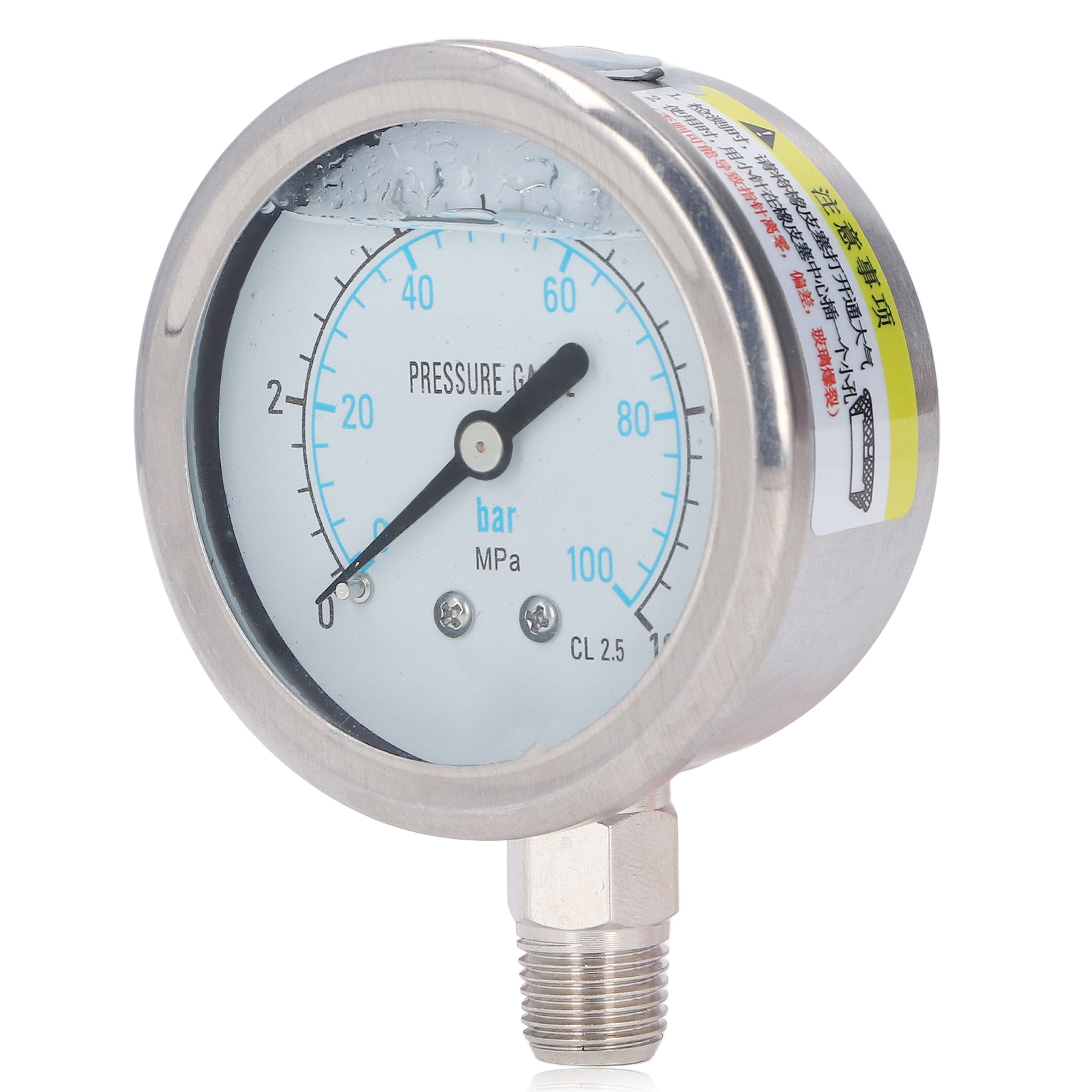 Manometer Aus Edelstahl, 1/4 Zoll Npt, Öl-, Wasser- Und Vakuumdruckmesser Für Haushalt Und Industrie, 0–10 Mpa